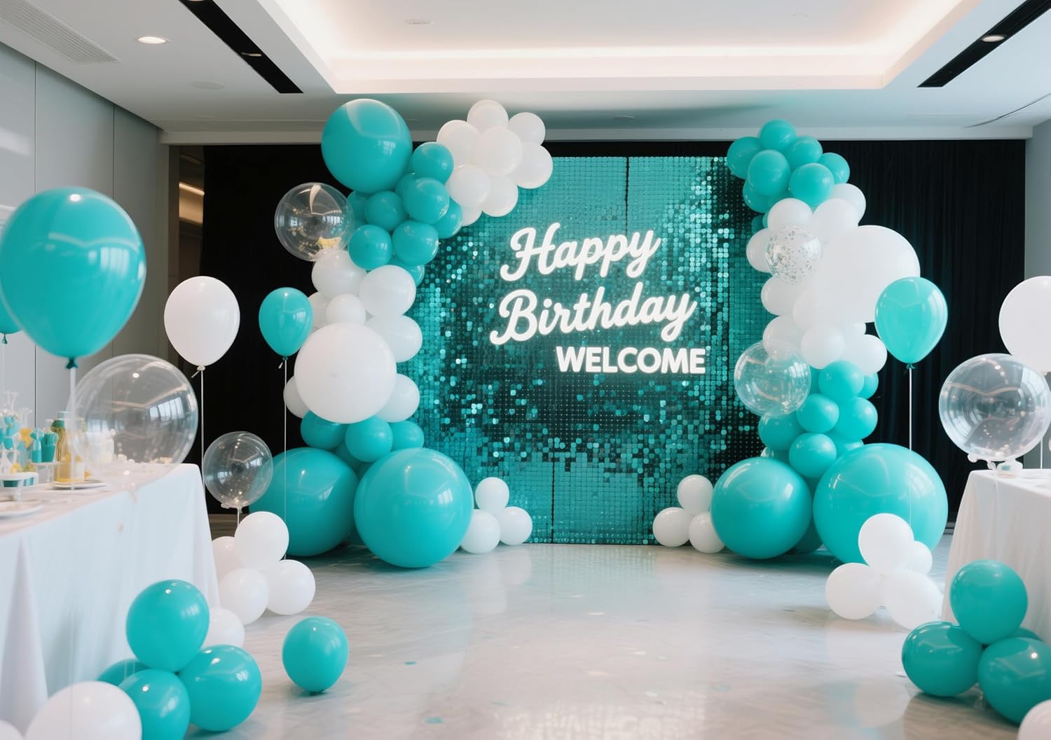 IXVAN Turquoise Blue Balloons 145pcs Balloon Arch Kit