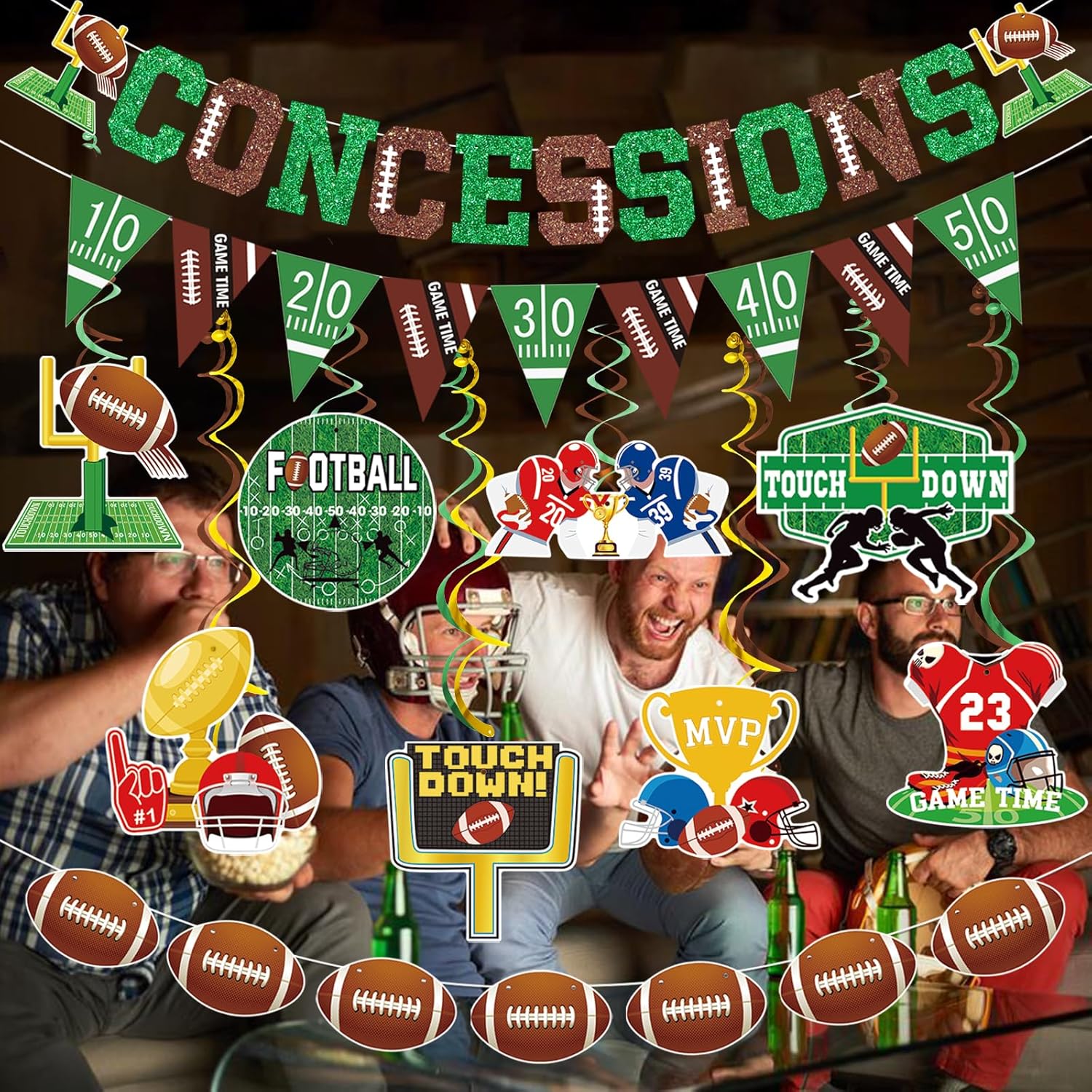 Football Party Decorations Banners Set