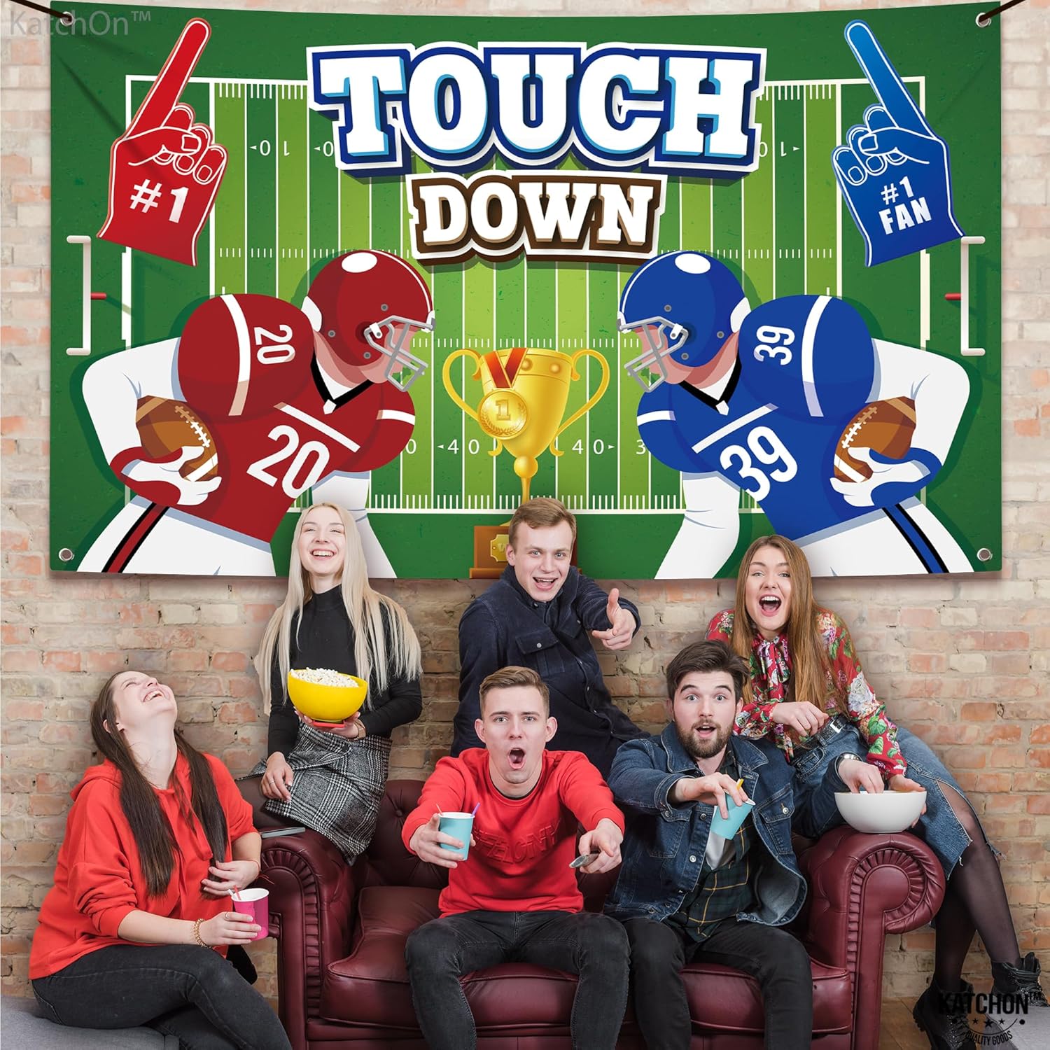 KatchOn Xtra Large Football Backdrop 72x44 Touchdown Banner