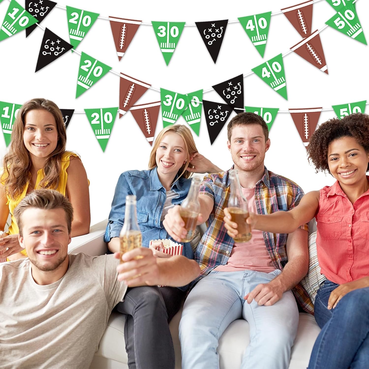 4Pcs Football Triangle Banner Decorations for Parties
