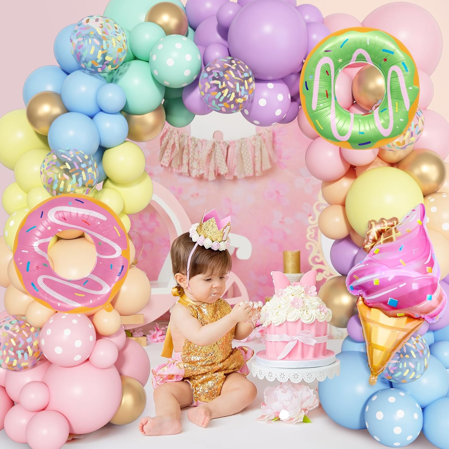 Pastel Donut Balloon Arch Garland Kit