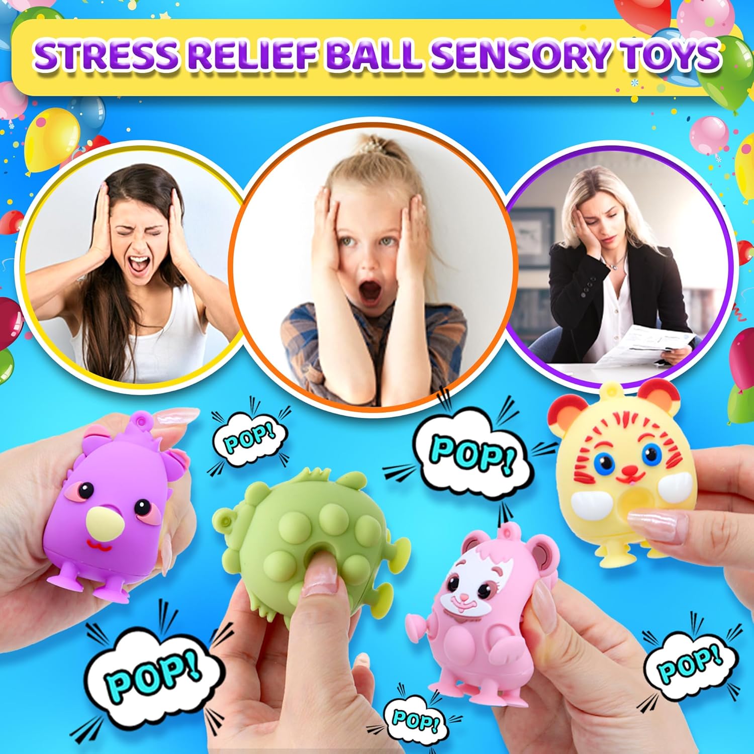 107Pcs Party Favors for Kids Fidget Toy Set