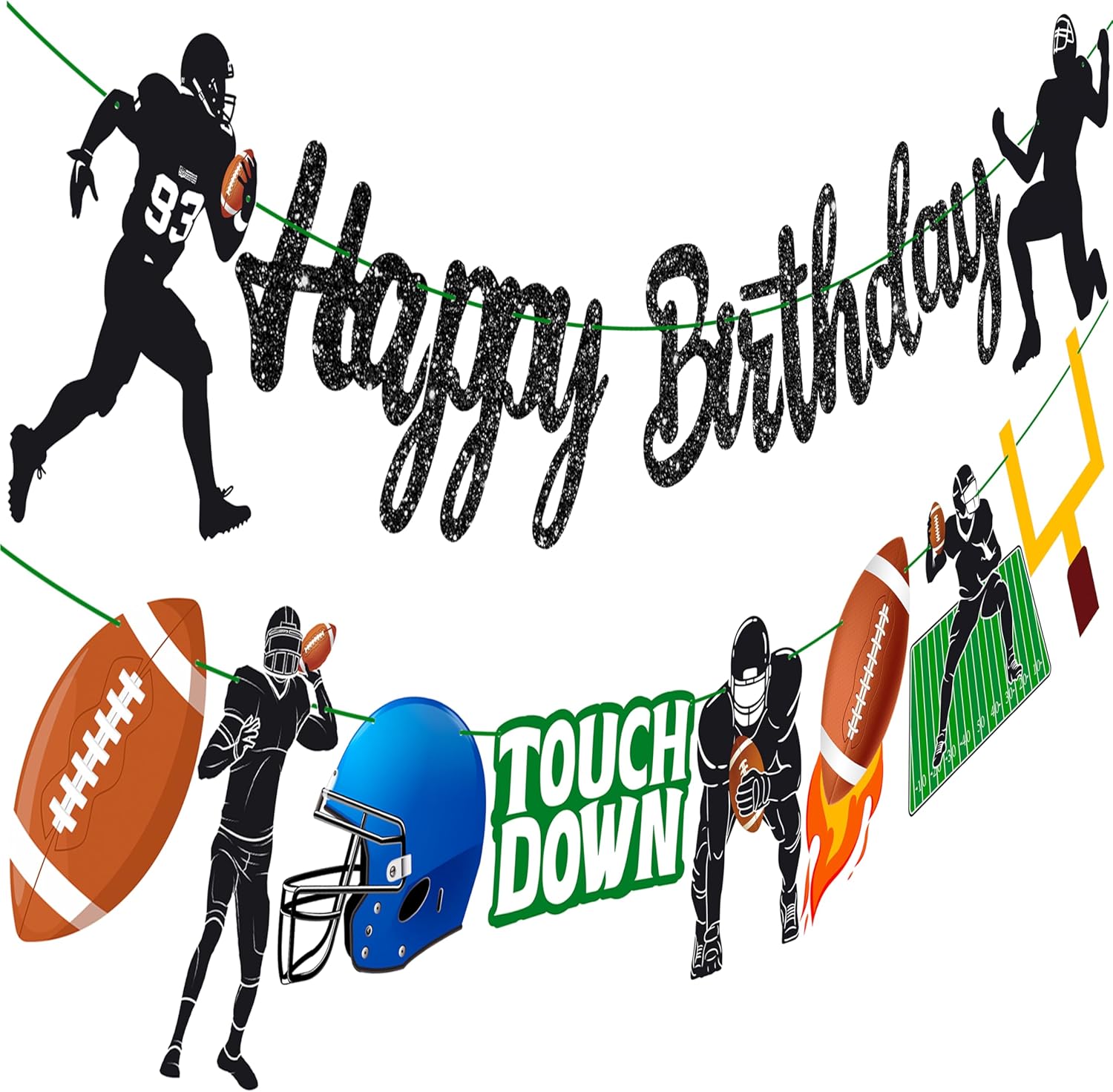Football Birthday Party Banners 2pcs Decorations