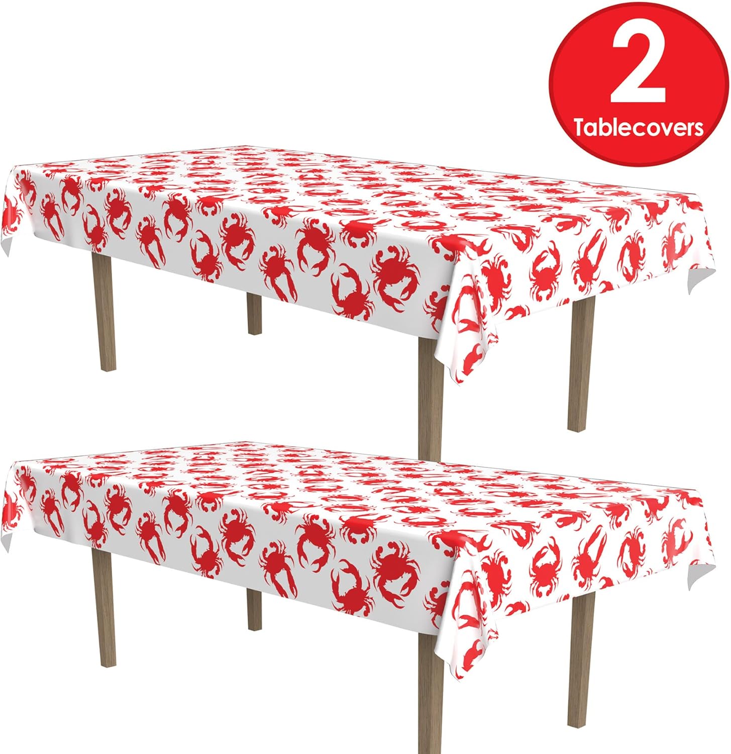 Beistle 2-Pack Plastic Crab Tablecovers 54x108