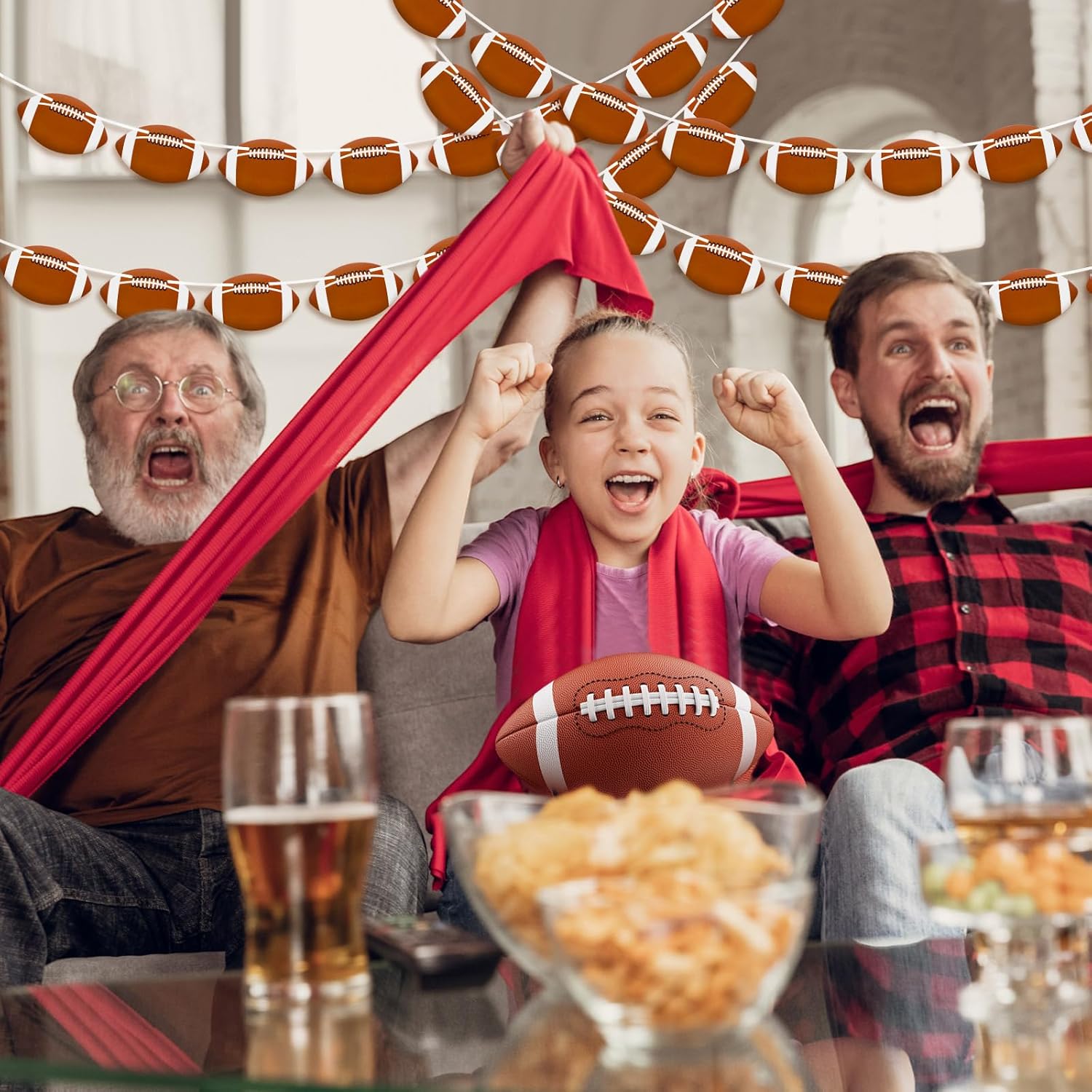 4 Pcs Football Banners for Sports Party Decorations