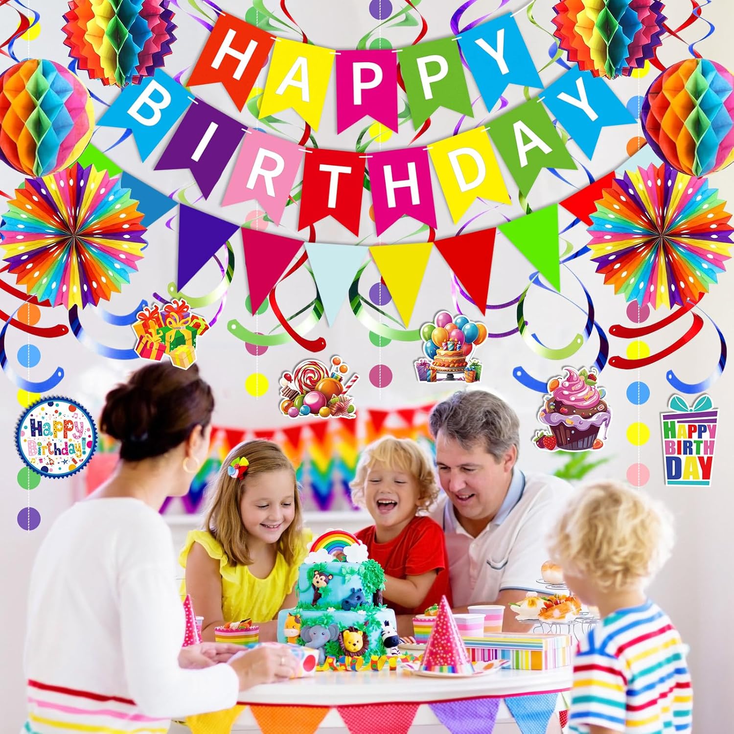 Colorful Happy Birthday Decorations Set