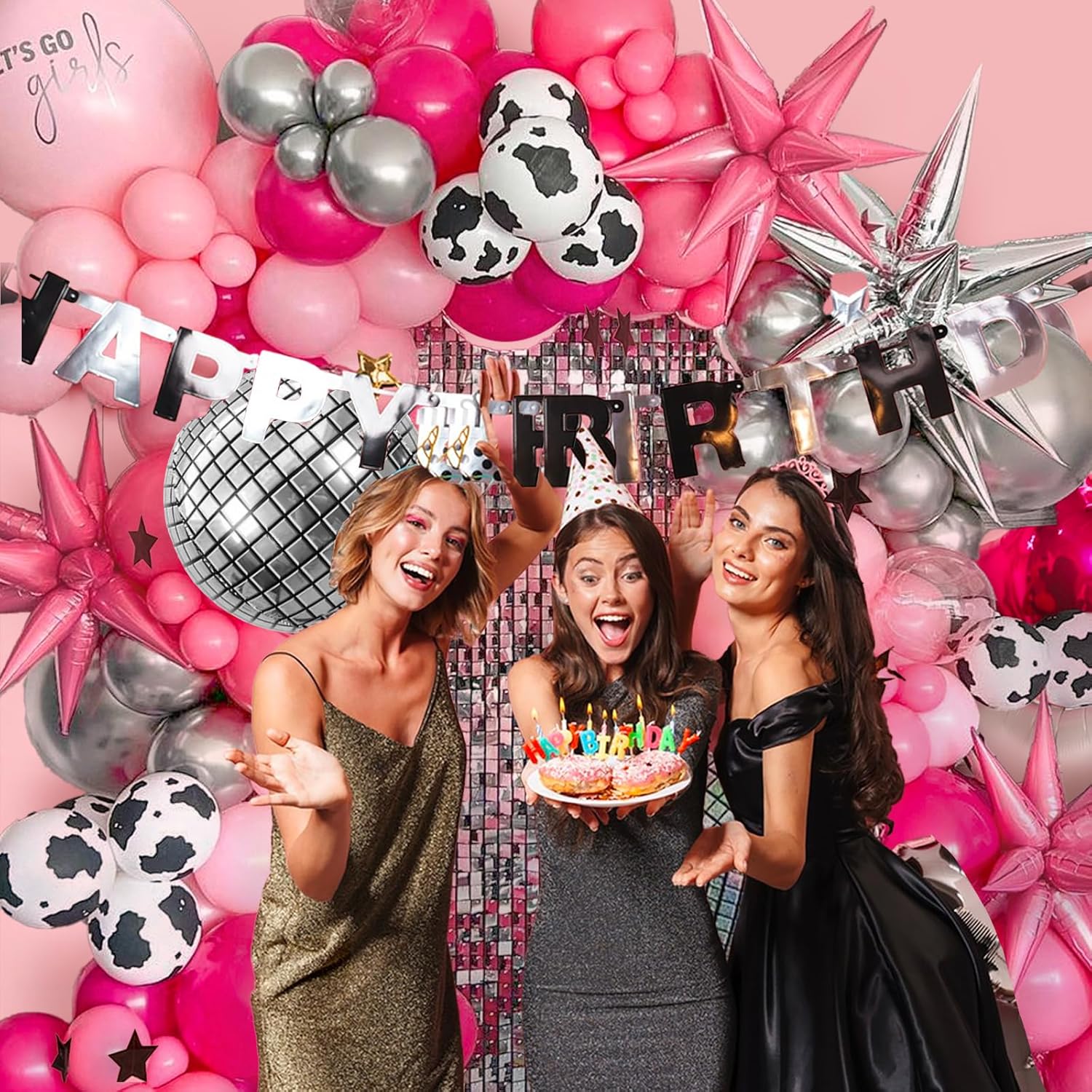 128pcs Disco Cowgirl Balloon Decor Kit