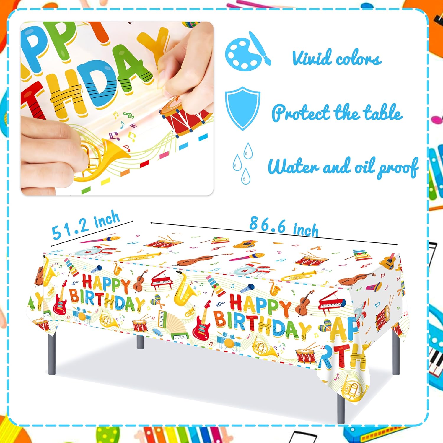 C L Cooper Life Music Instrument Tablecloths 2pcs