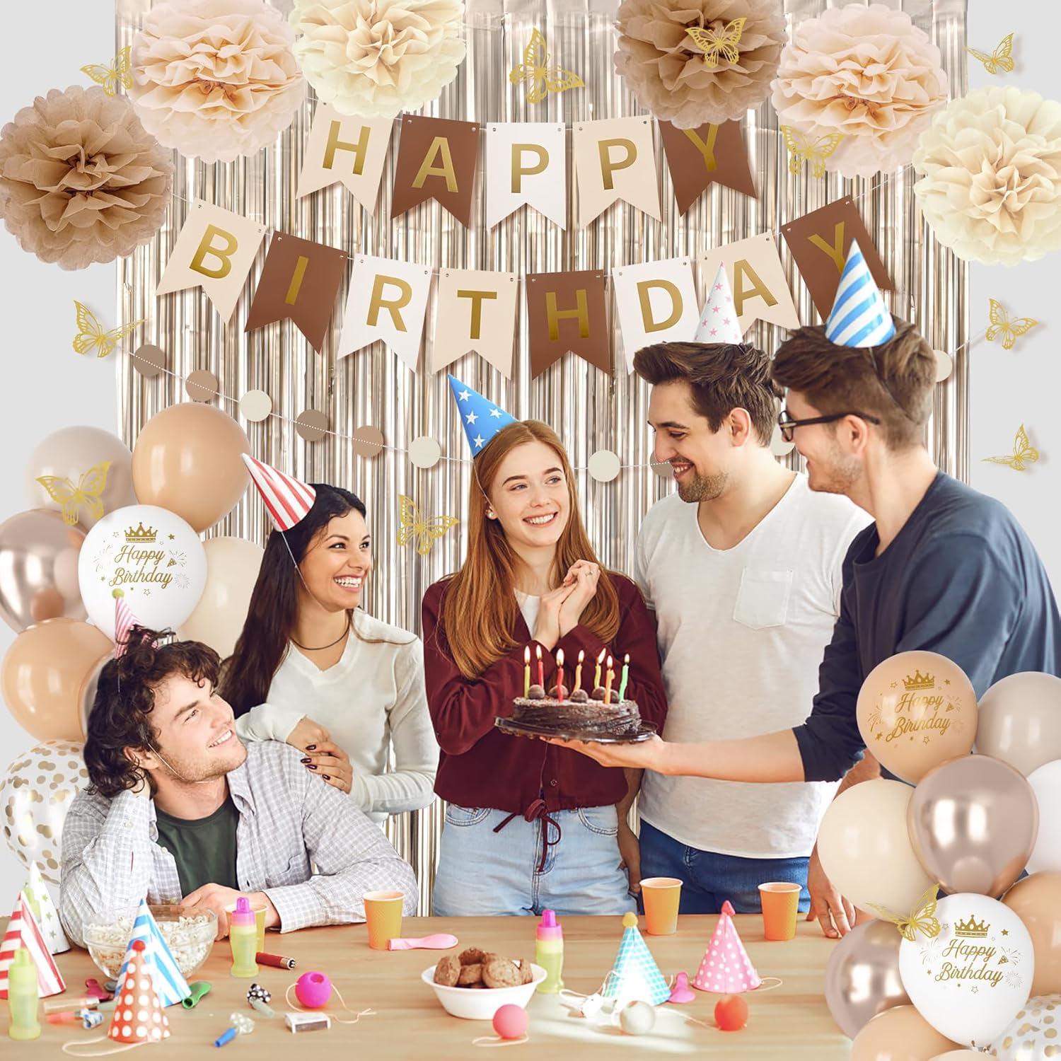 Ouddy Party Neutral Birthday Decorations Set