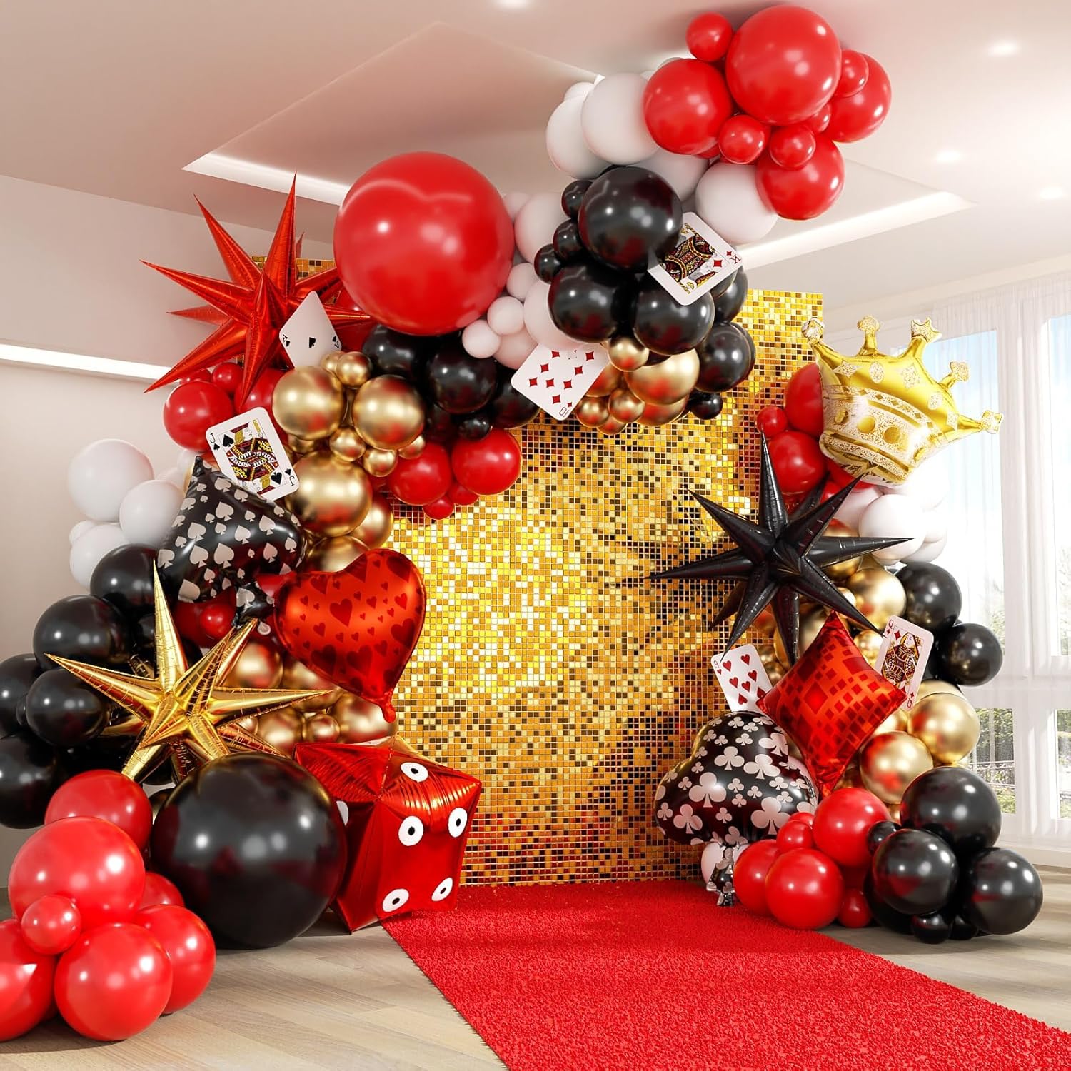 MURDIZZO 165pcs Casino Balloon Arch Decor Kit