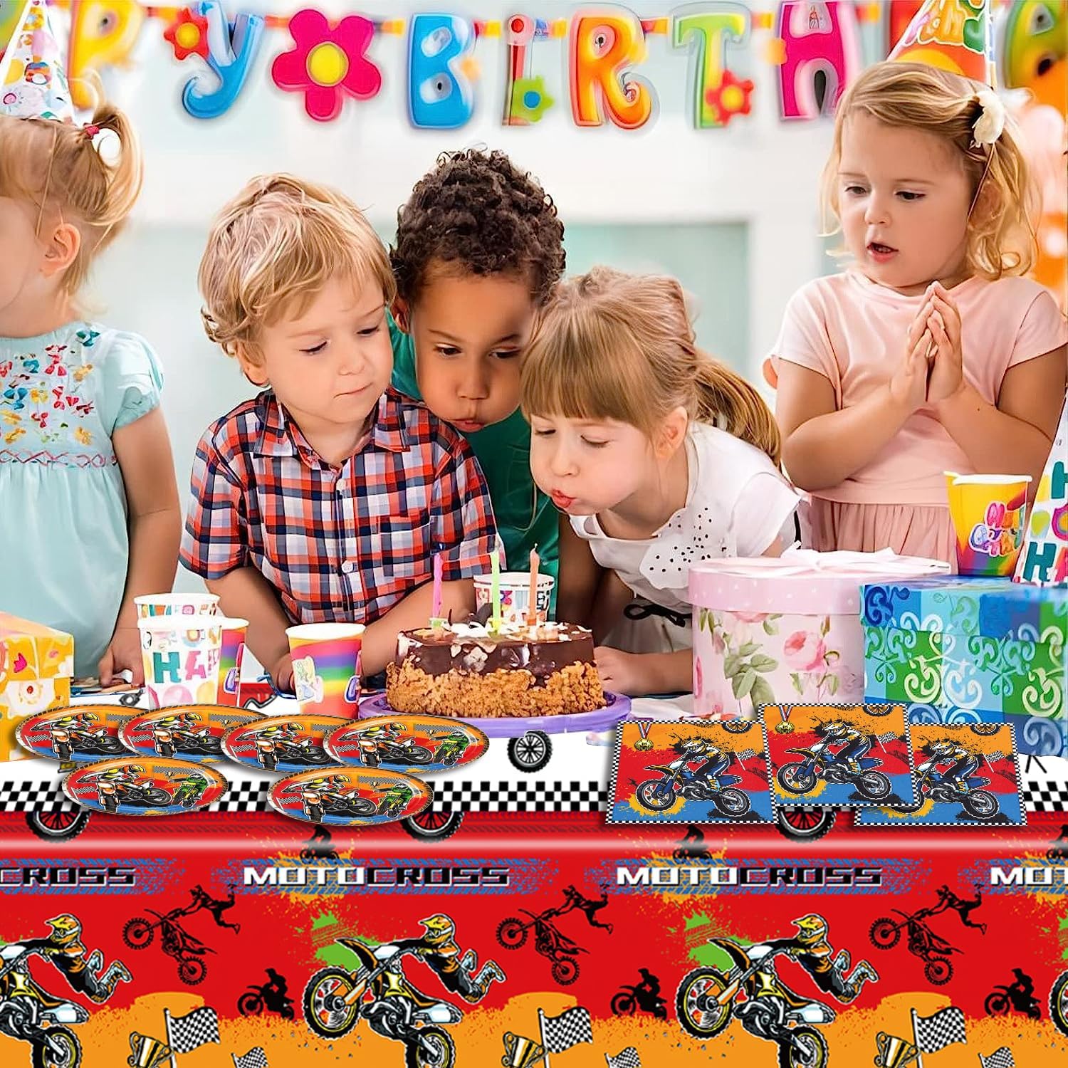 41PCS Dirt Bike Party Supplies Set for Kids
