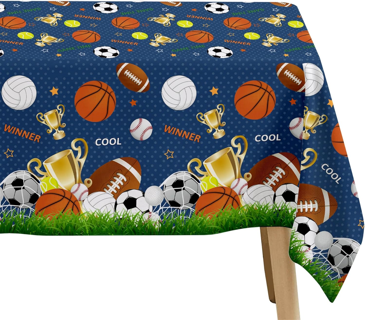Owelleny Sports Birthday Tablecloth Set 3Pcs