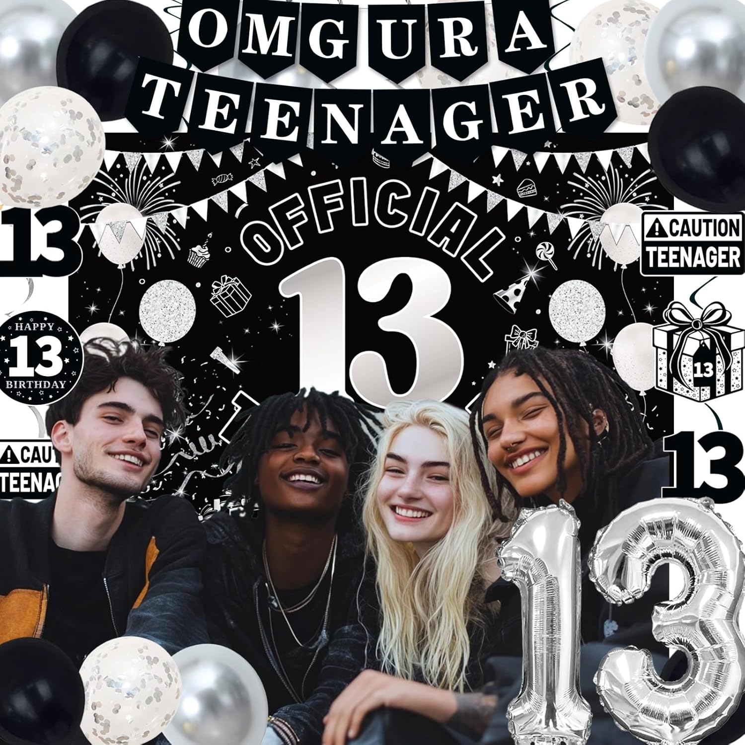 13th Birthday Decorations Set for Boys Girls