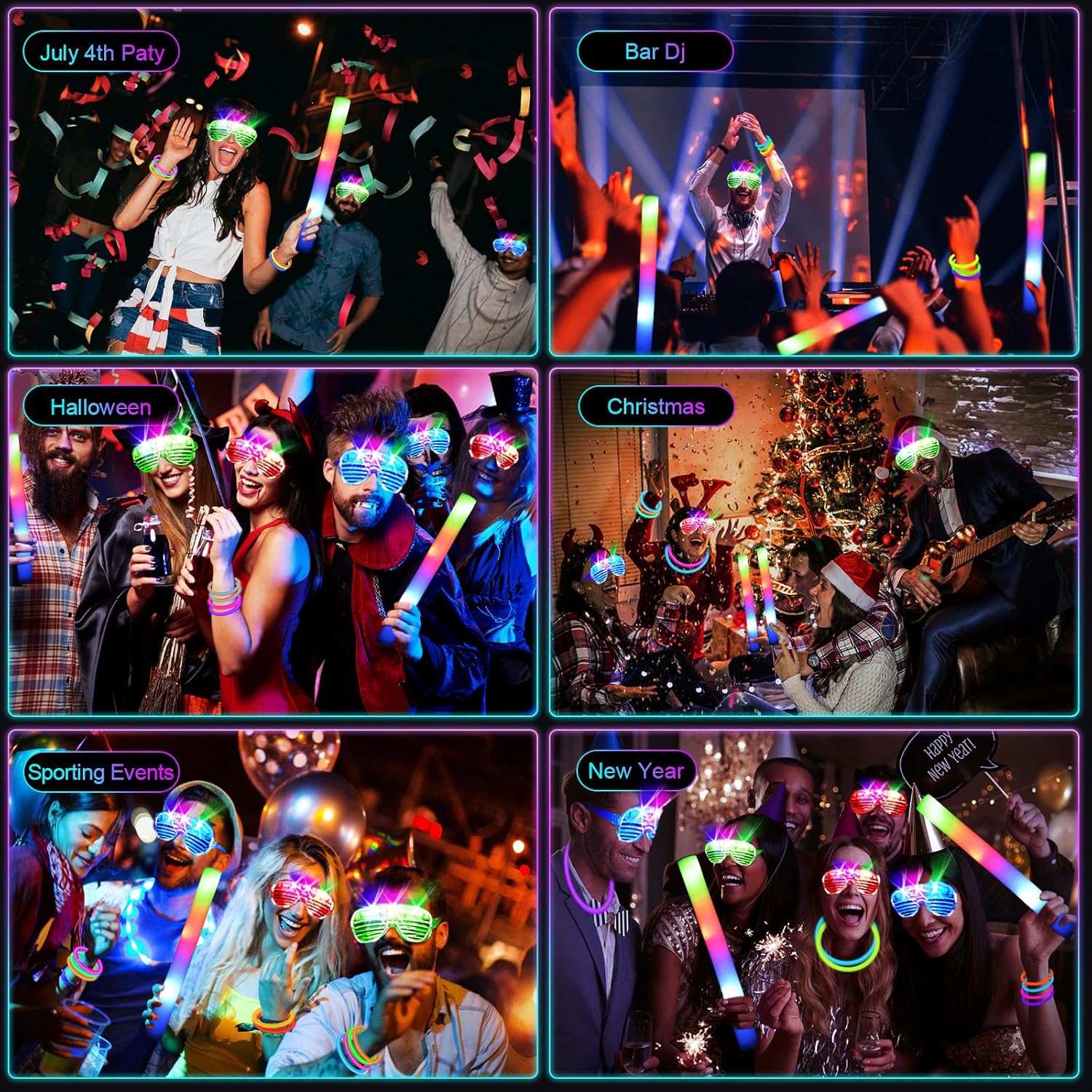 236PCS Glow in the Dark Party Supplies Set
