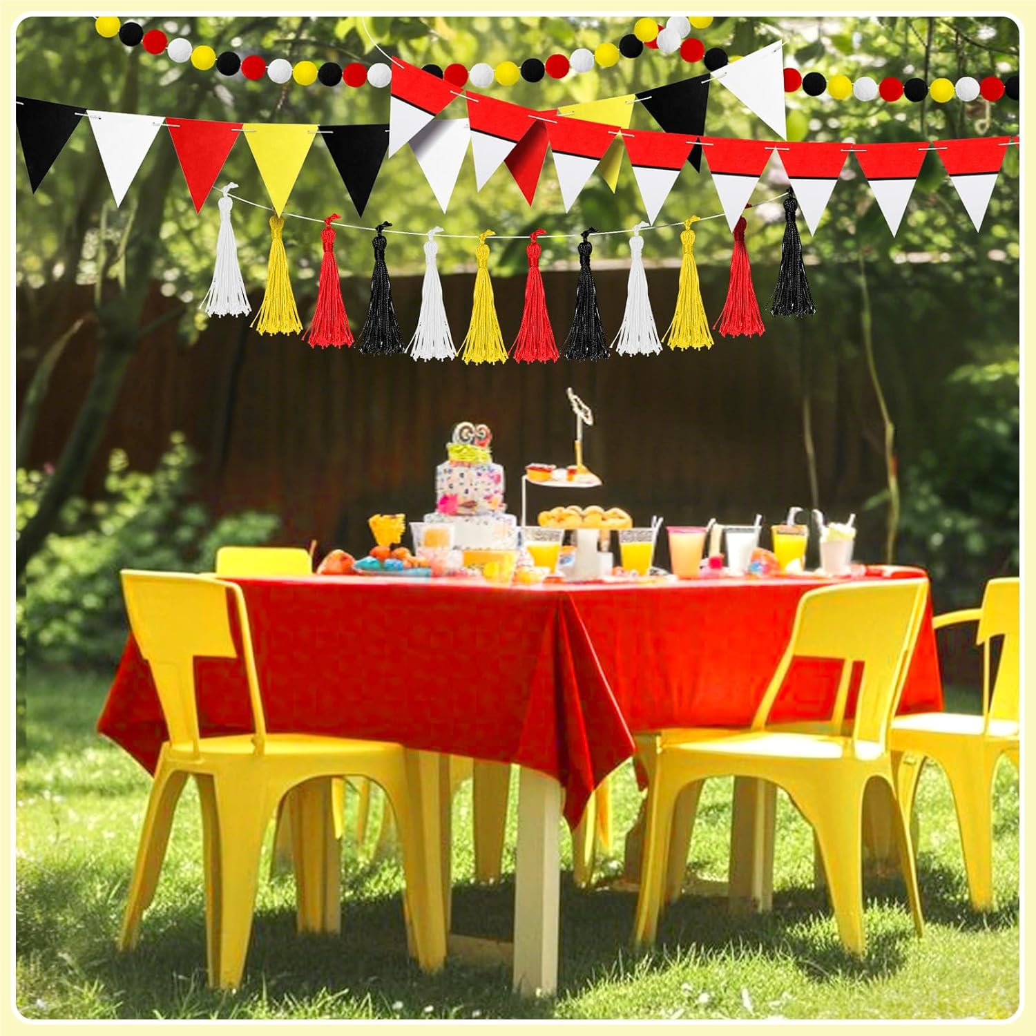 5 Pcs Cartoon Birthday Party Decor Banners Flags
