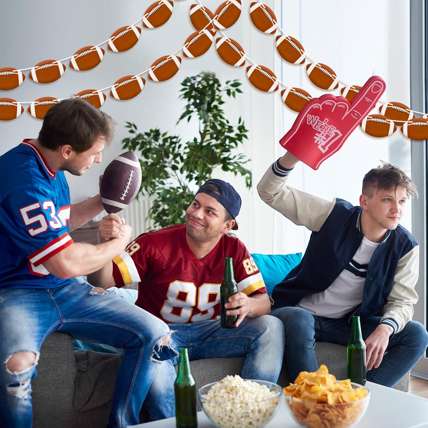 4 Pcs Football Banners for Sports Party Decorations