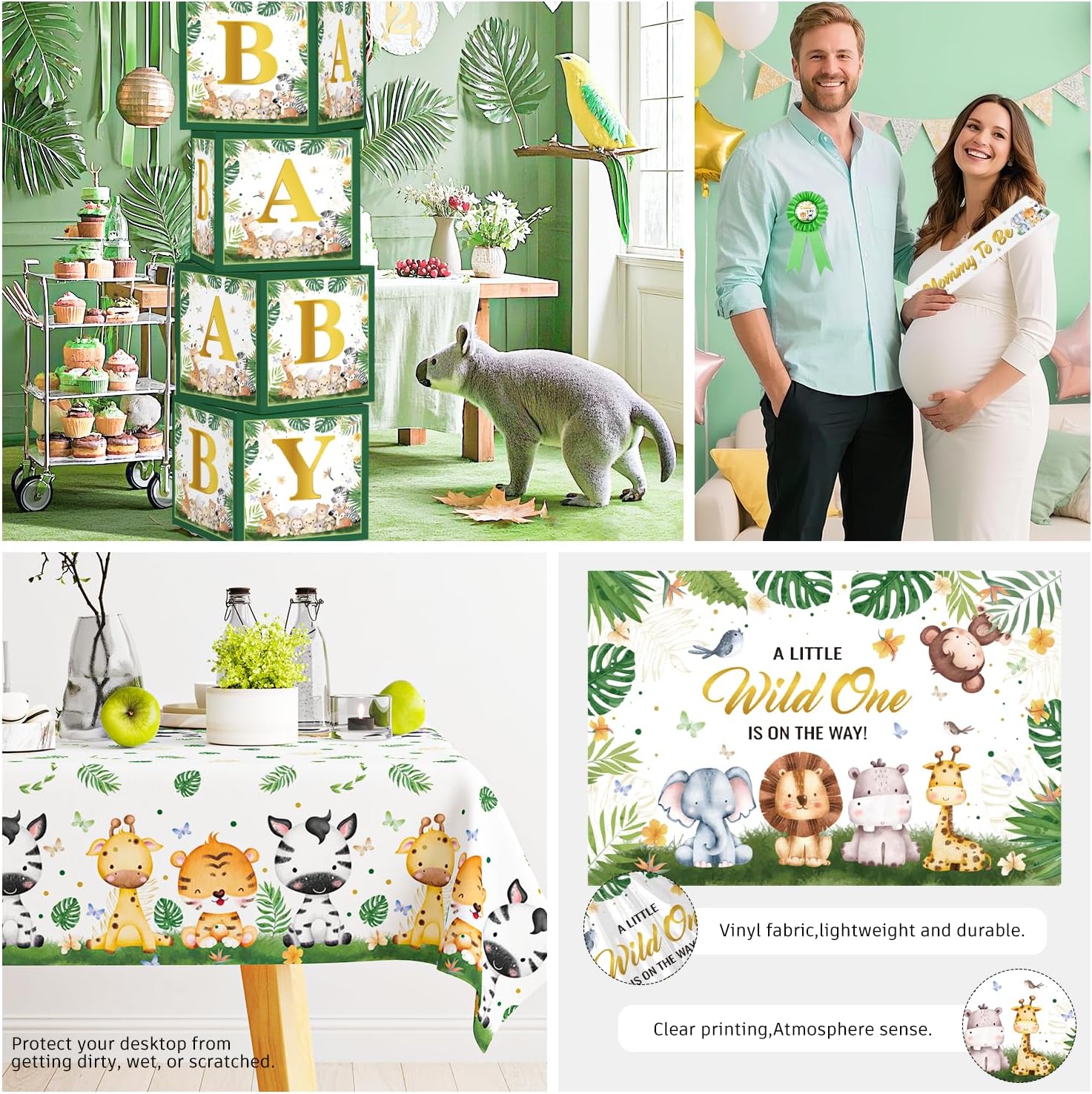 Cocomigo 260PCS Safari Baby Shower Decor Set