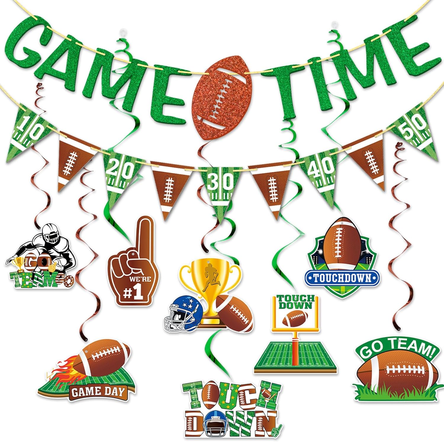 Football Time Touch Down Banner Set 10Pcs