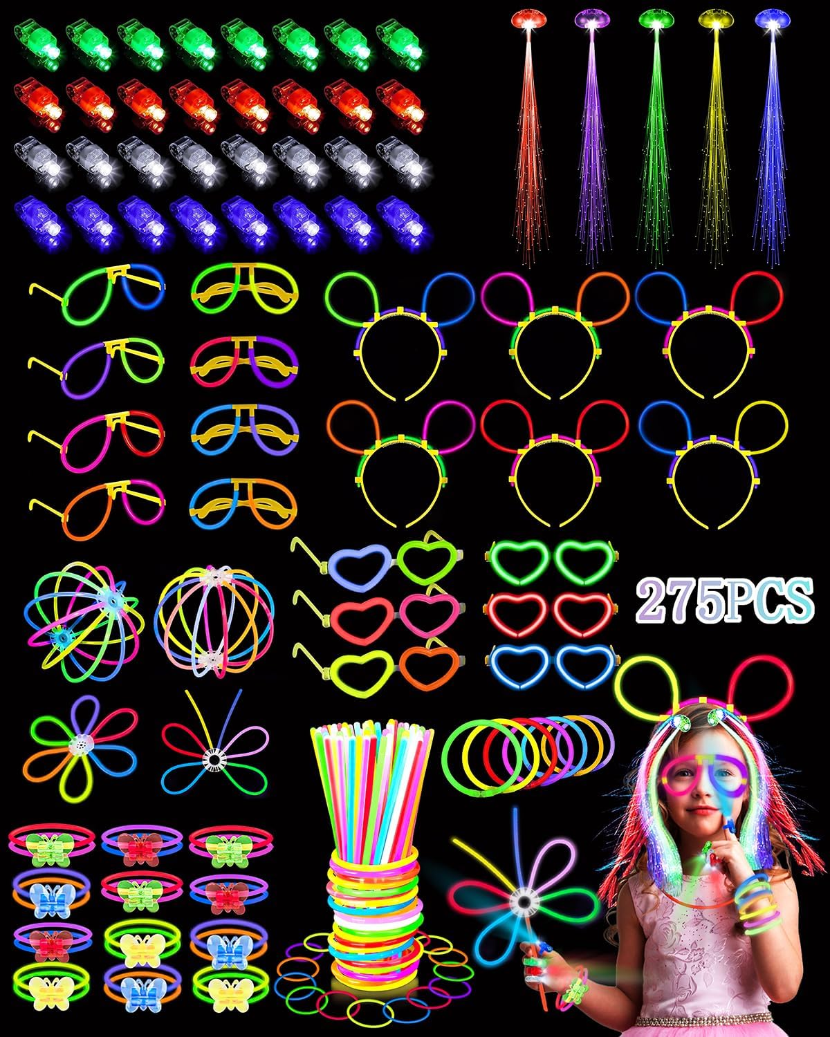 Unistylar 275 PCS Glow in the Dark Party Supplies