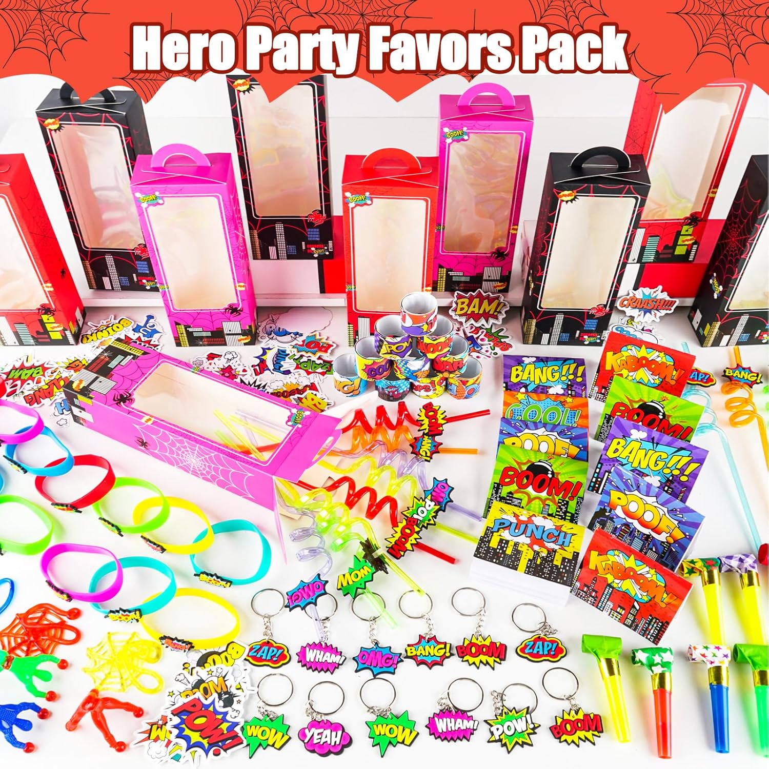 158Pcs Hero Party Favors 12 Guests Set