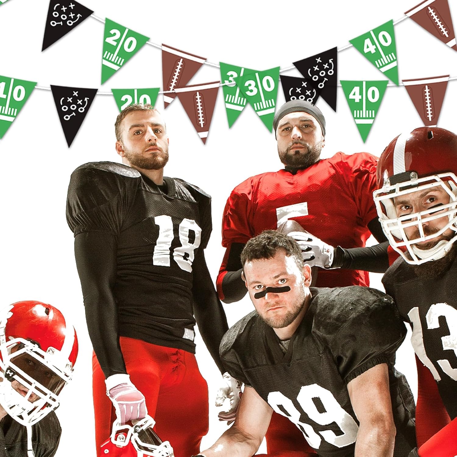4Pcs Football Triangle Banner Decorations for Parties