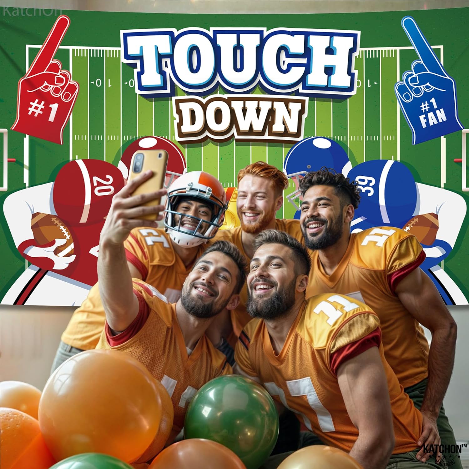 KatchOn Xtra Large Football Backdrop 72x44 Touchdown Banner