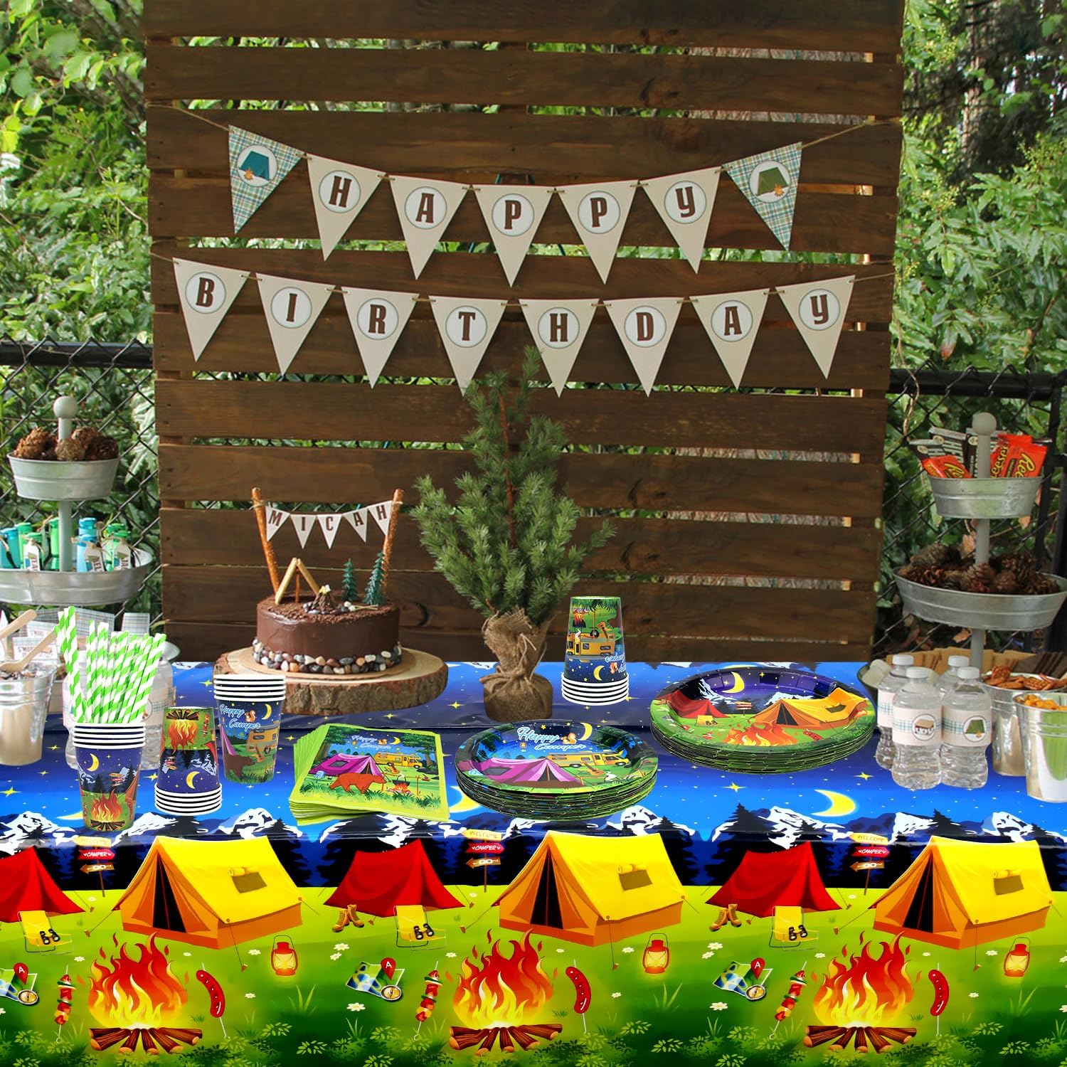 Camping Party Tableware Kit for 20 Guests