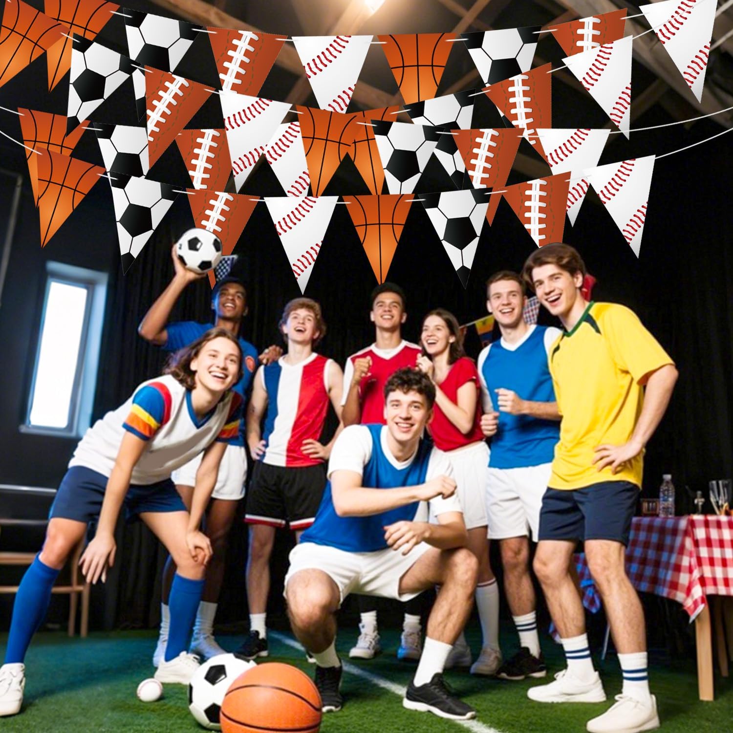 4pcs Sports Pennant Banners for Party Decorations