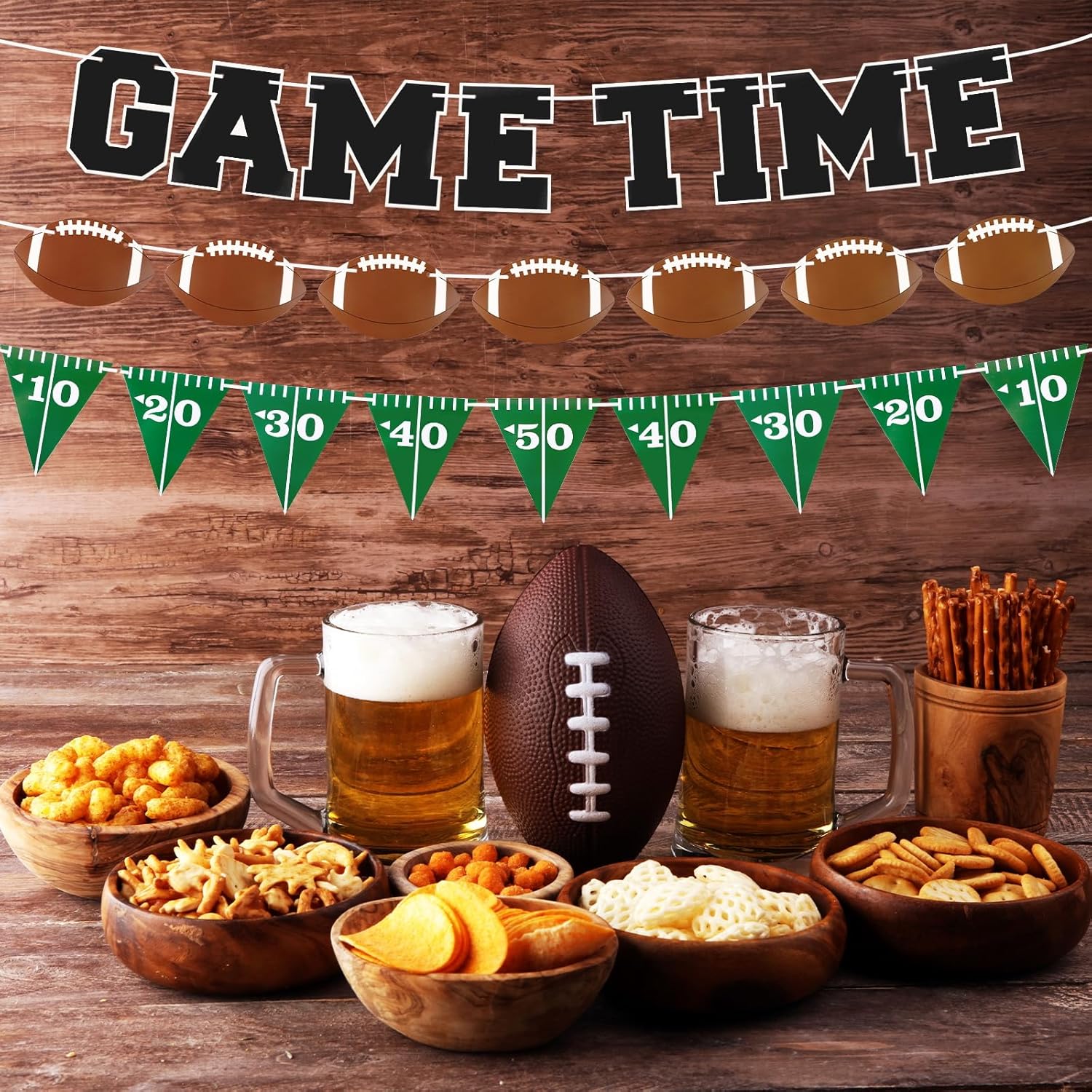 Game Time Football Banner for Party Decorations