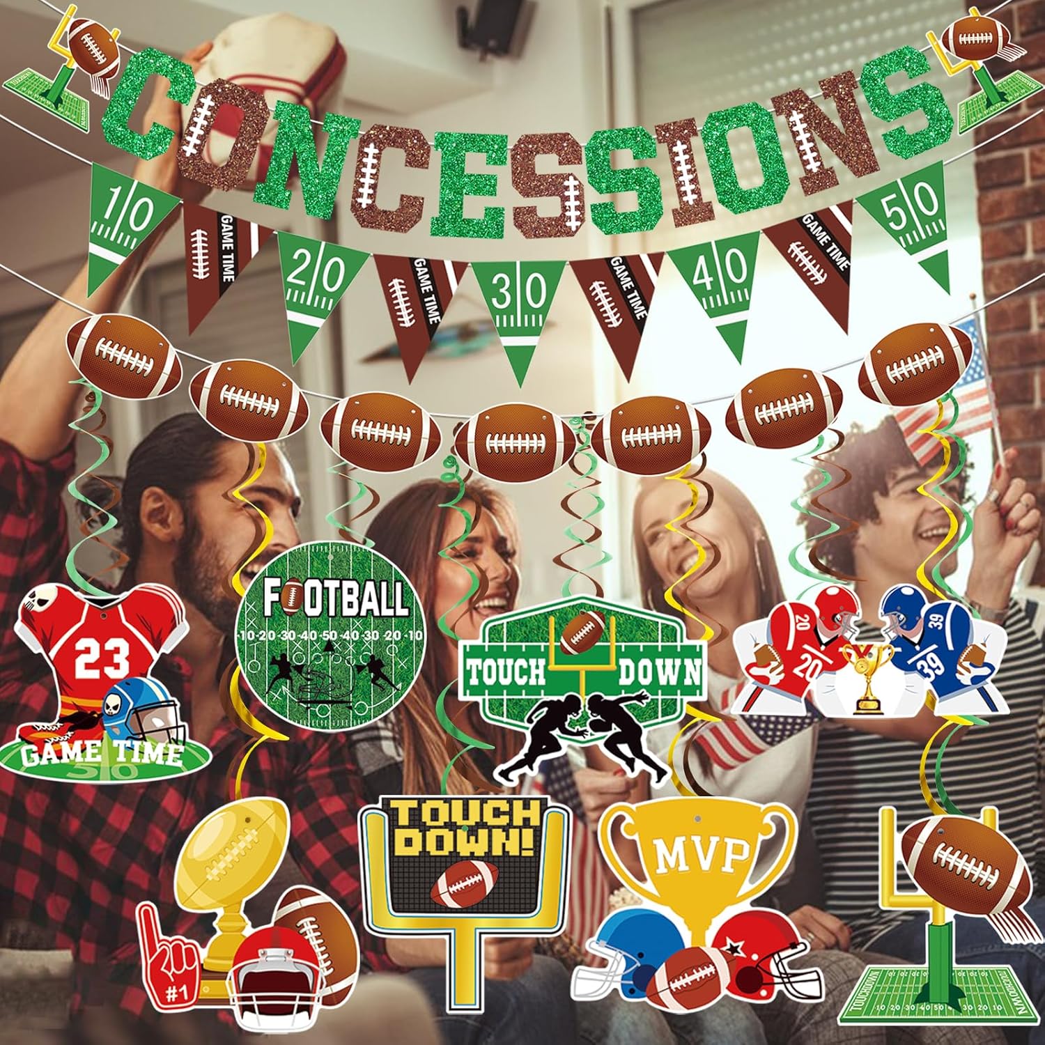 Football Party Decorations Banners Set