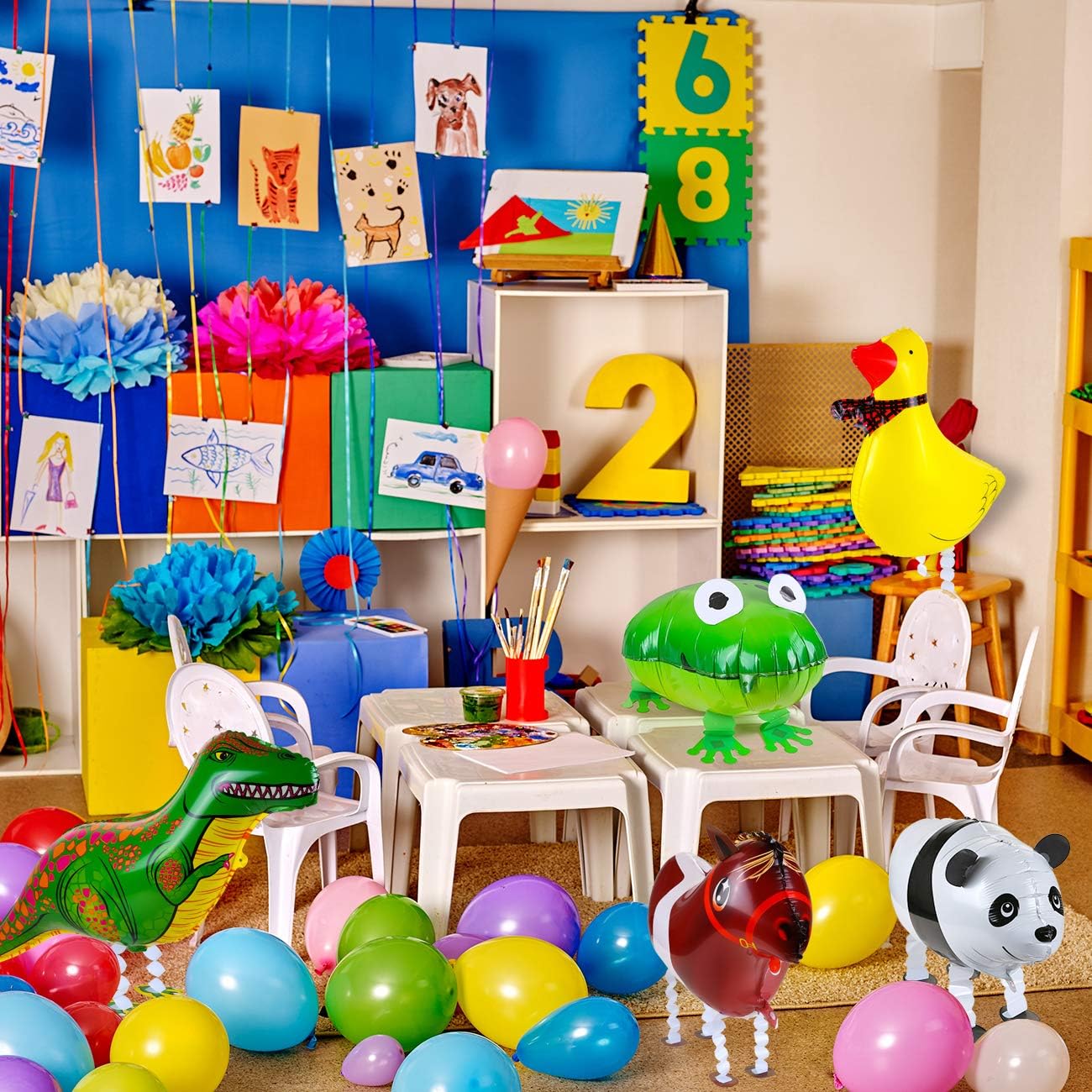 KESOTO 12PCS Cute Animal Balloons for Kids Party