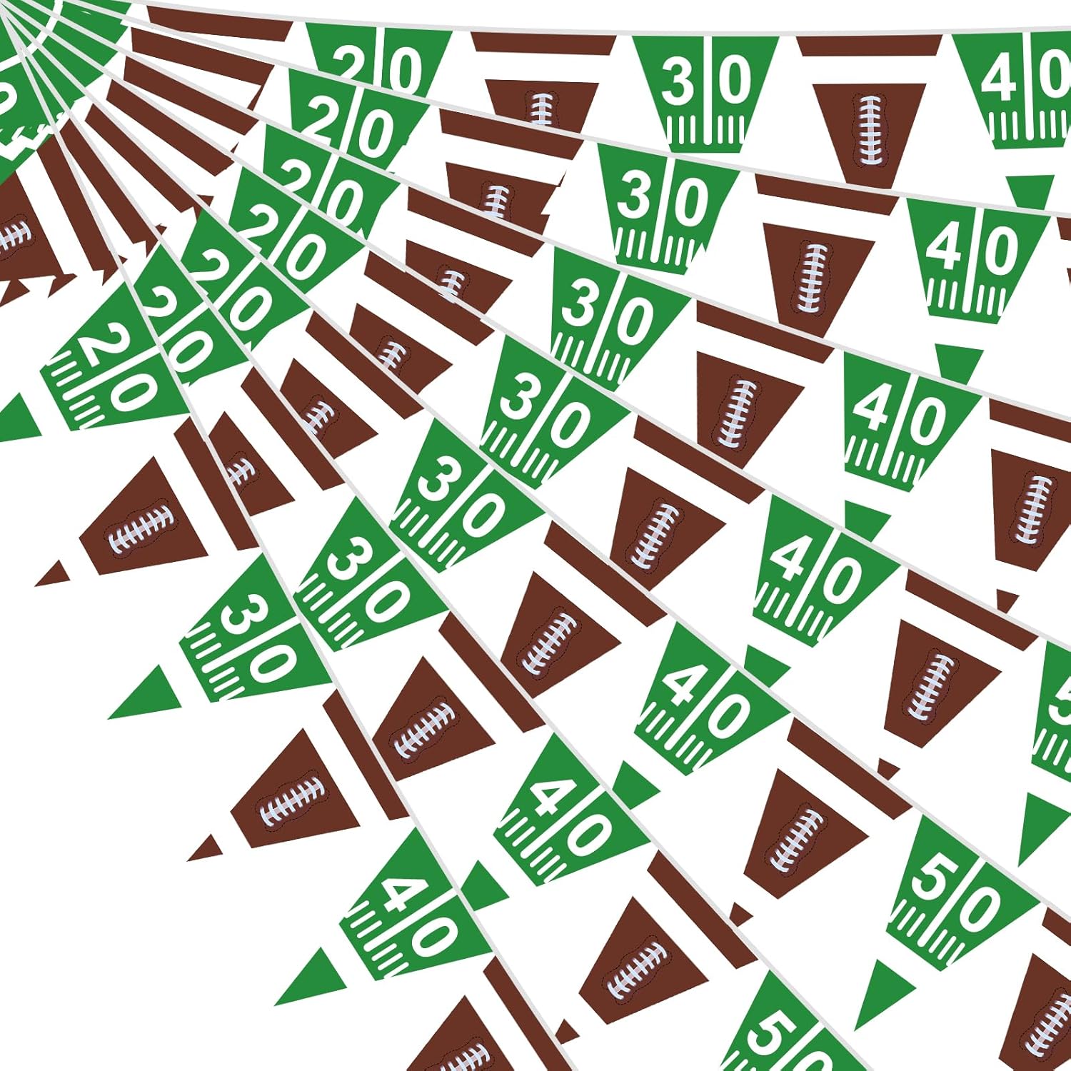 100FT Football Banner with Triangle Flags for Party Decorations