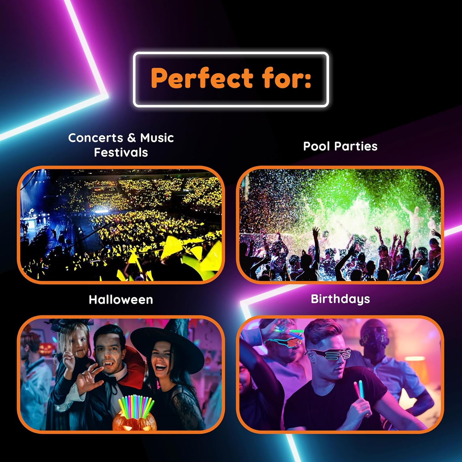 Glow Fever 50ct 4 Glow In The Dark Sticks