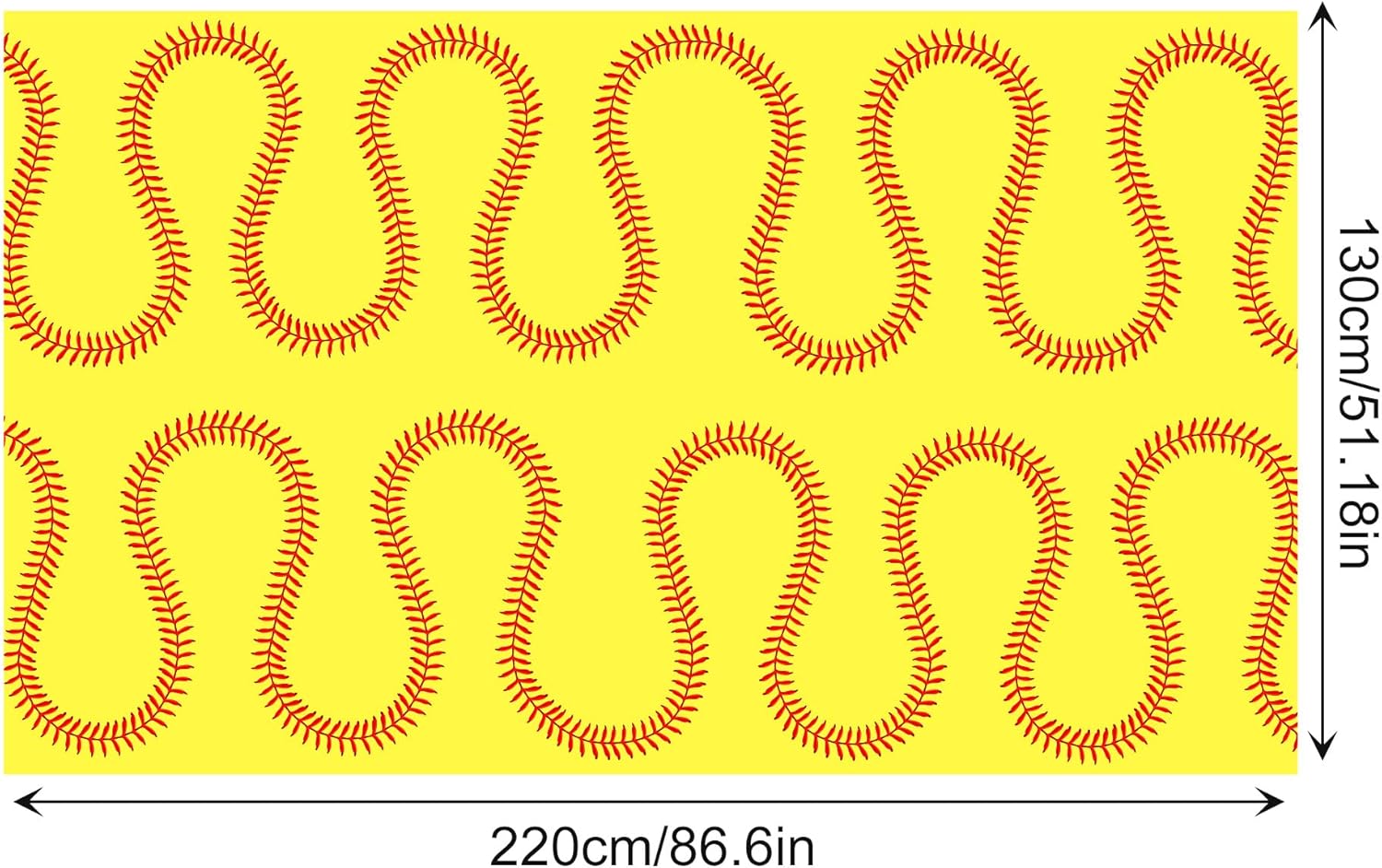 CC HOME Yellow Softball Themed Table Cover 54x87 Inch