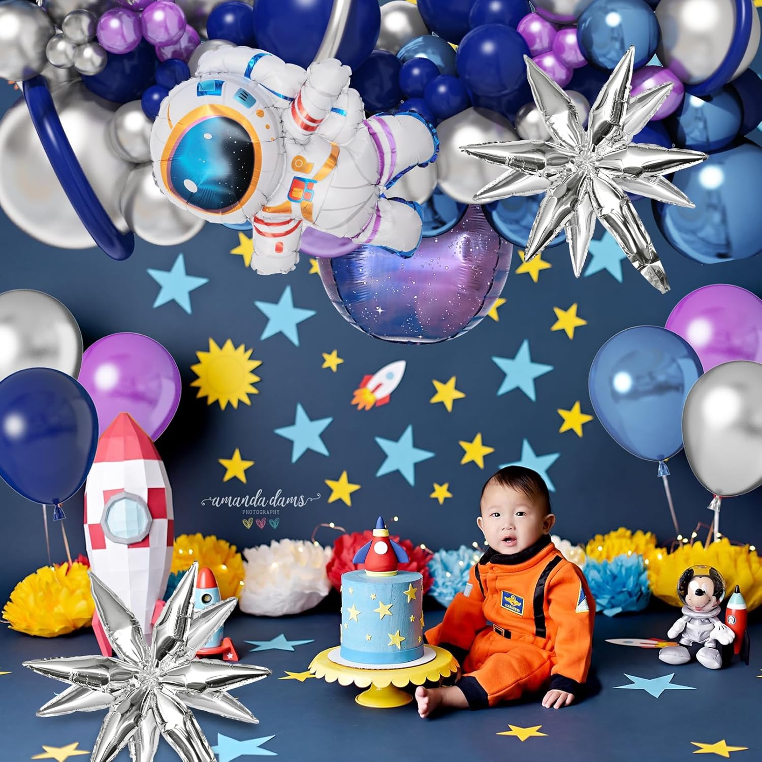 Amandir Space Balloon Garland Kit for Boys Birthday Decorations
