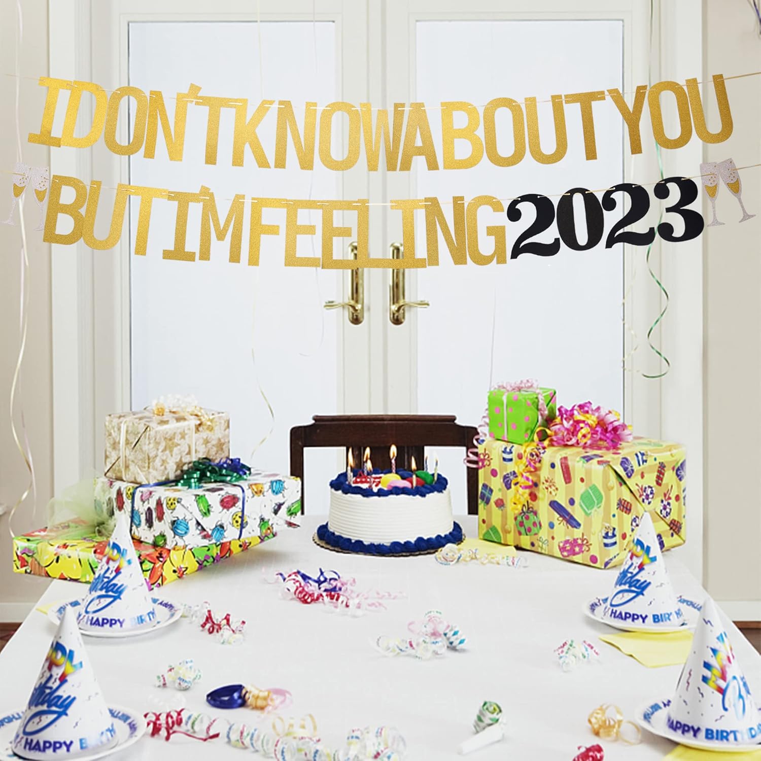 ZHUOWEISM 2023 Happy New Year Banner Garland Decor