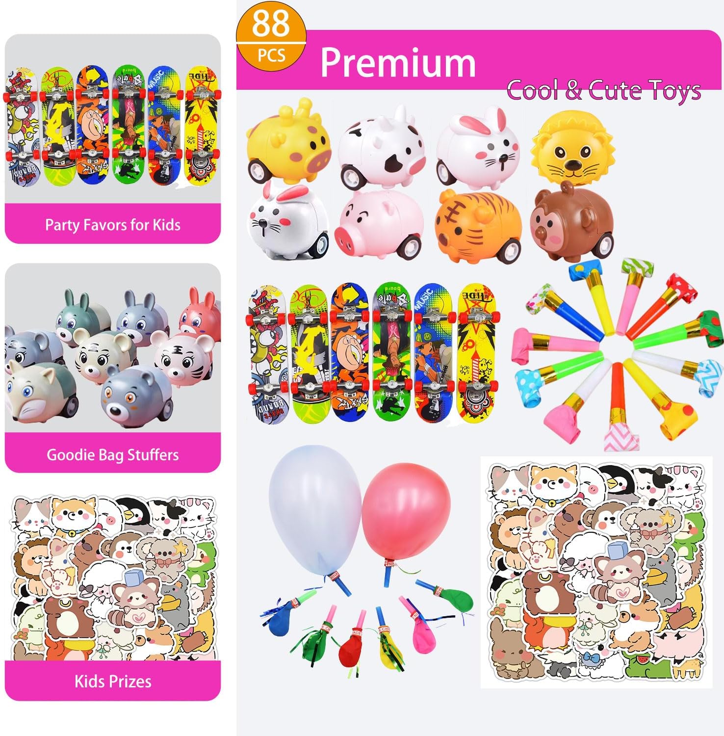 136 Pcs Multi-Item Party Favors for Kids 4-10