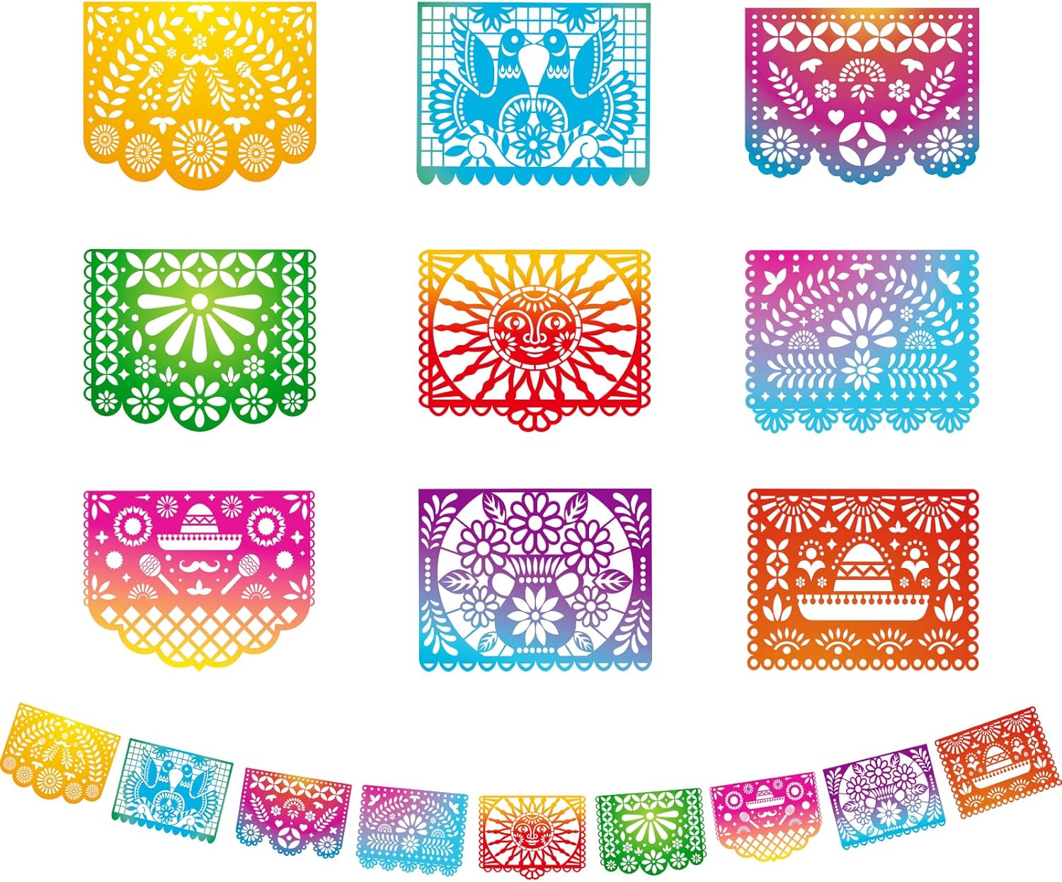 Mexican Party Banners 5 Packs 82 Ft Long