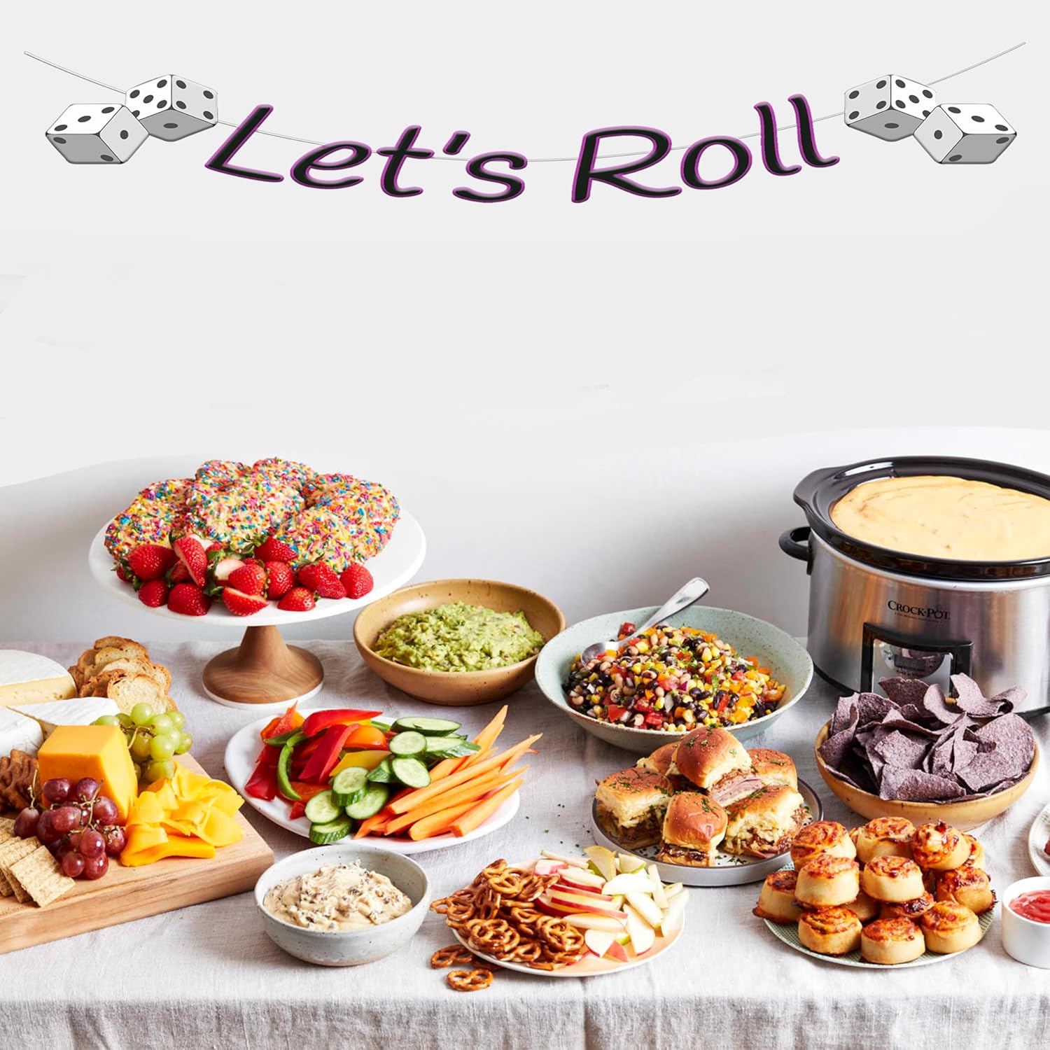 Lets Roll Bunco Party Banner With Confetti Set