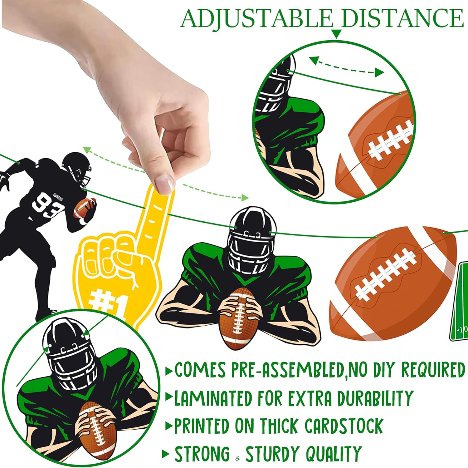 Football Birthday Party Banners 2pcs Decorations