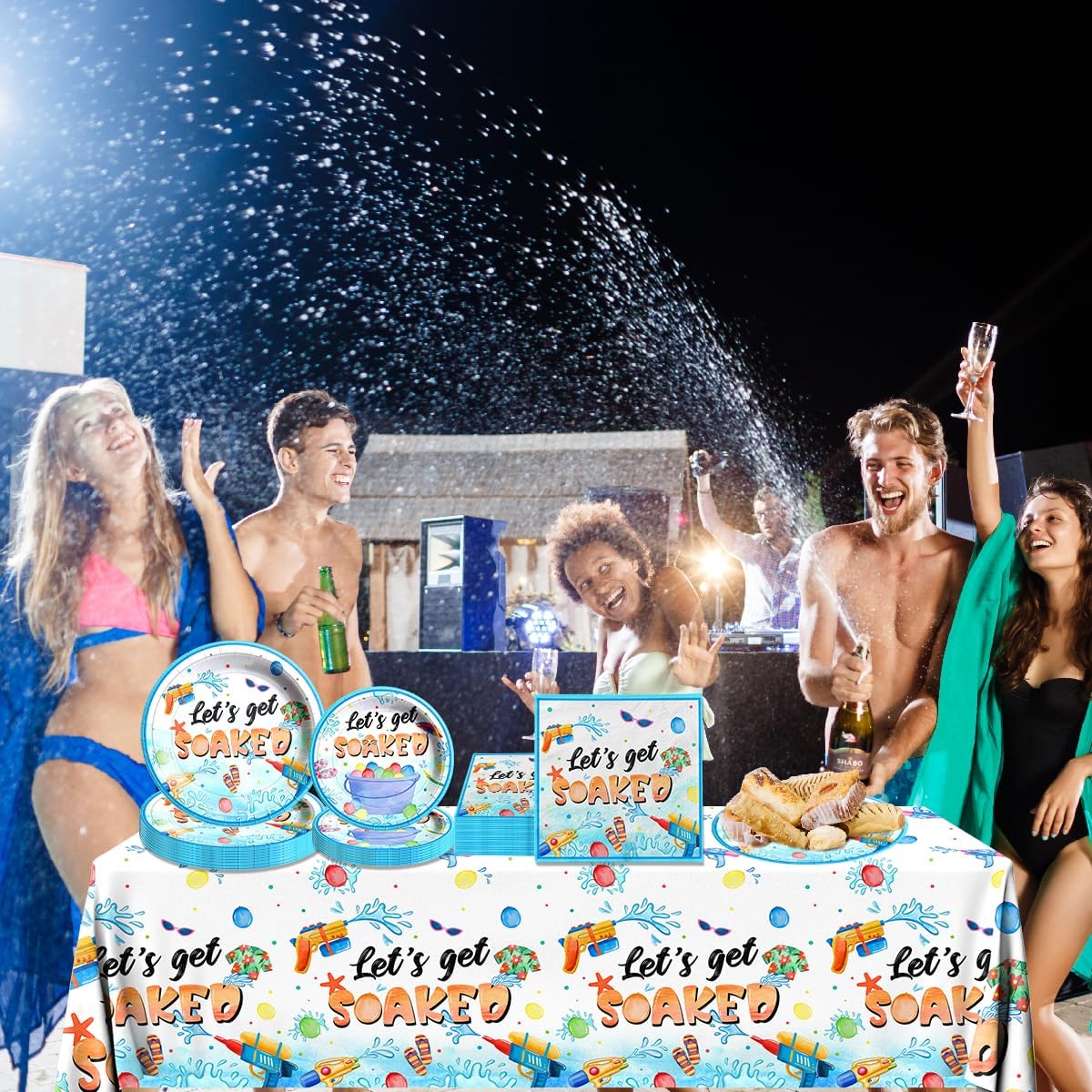 Summer Party Decorations Tableware Set for Pool and Beach