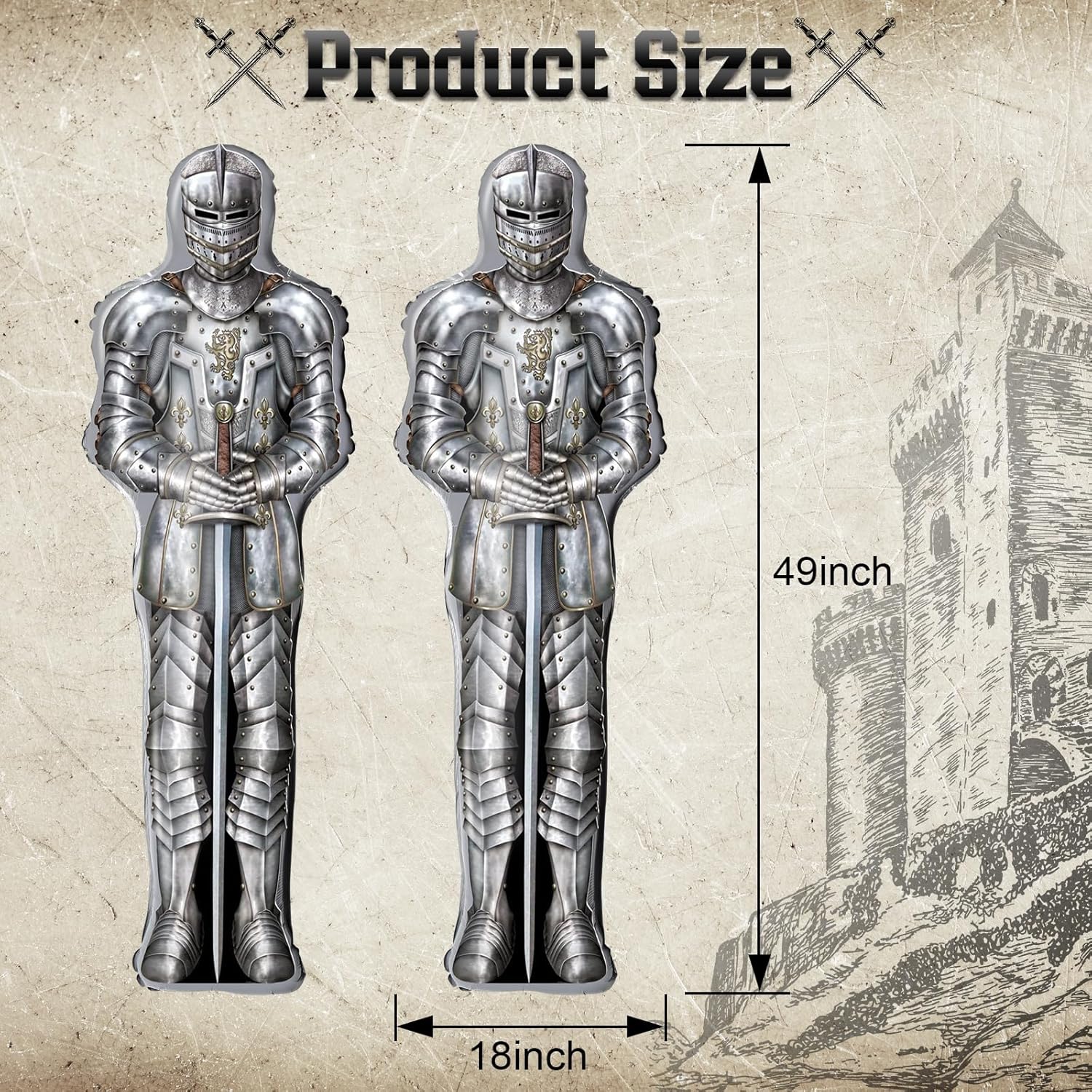 Lidmada Knight Party Balloons Medieval Castle Decorations