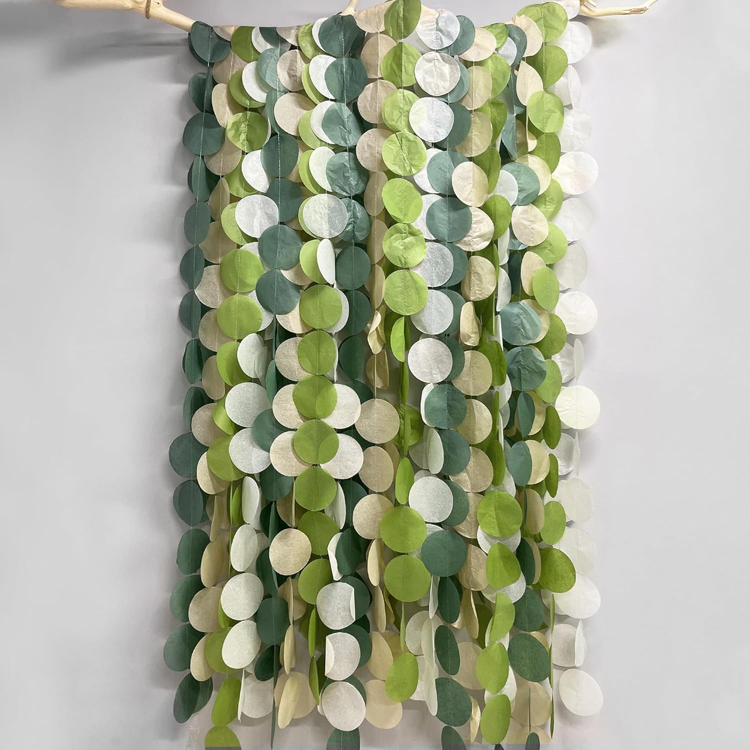 Pinkblume 205 Ft Sage Green Circle Dot Garland Backdrop