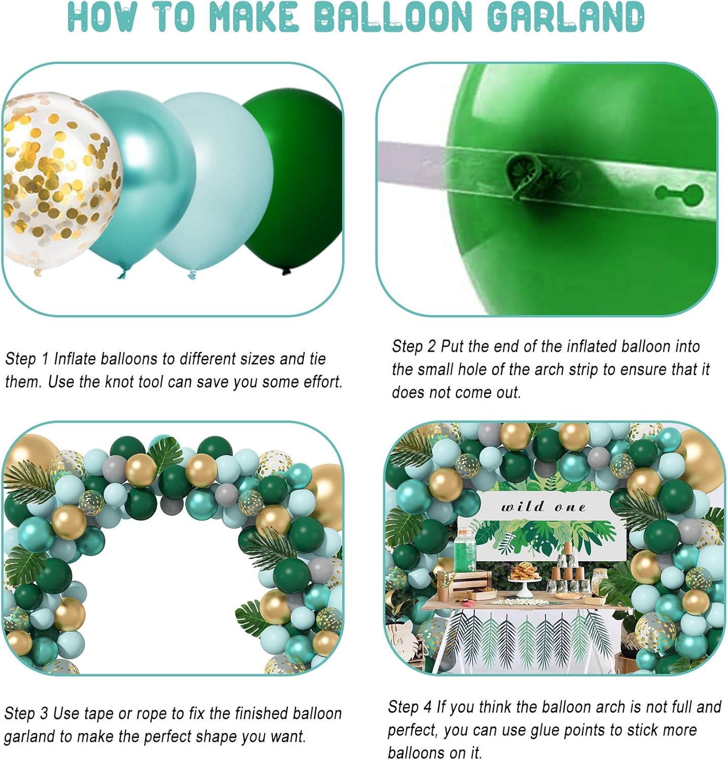 Amandir 151Pcs Jungle Safari Balloon Garland Kit
