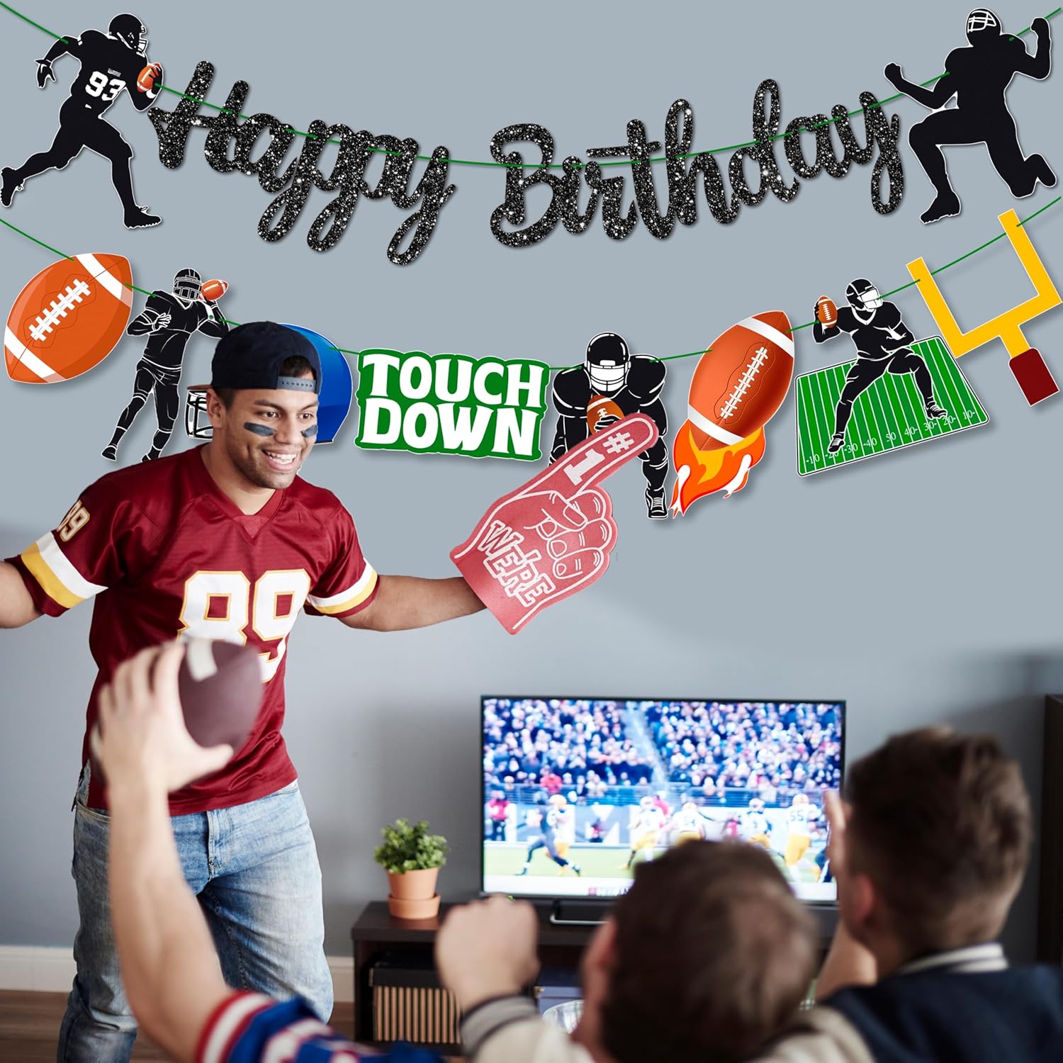 Football Birthday Party Banners 2pcs Decorations