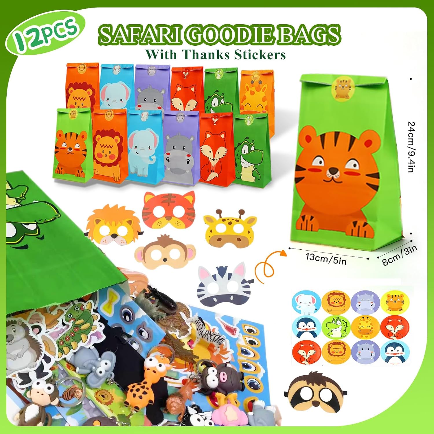 158 pcs Jungle Safari Party Favors for Kids