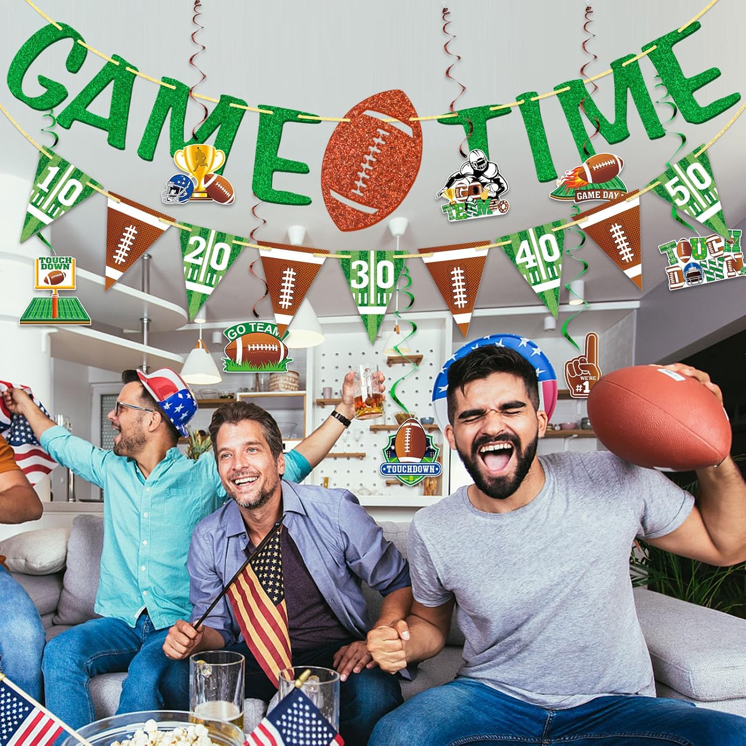 Football Time Touch Down Banner Set 10Pcs