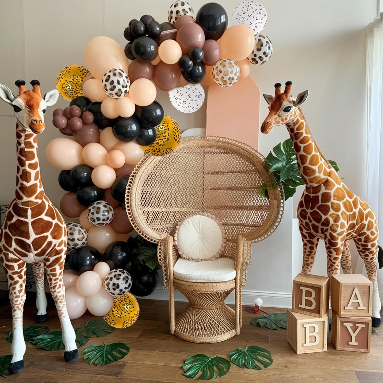 FEYG Cheetah Print Balloons 52PCS Animal Party Decor