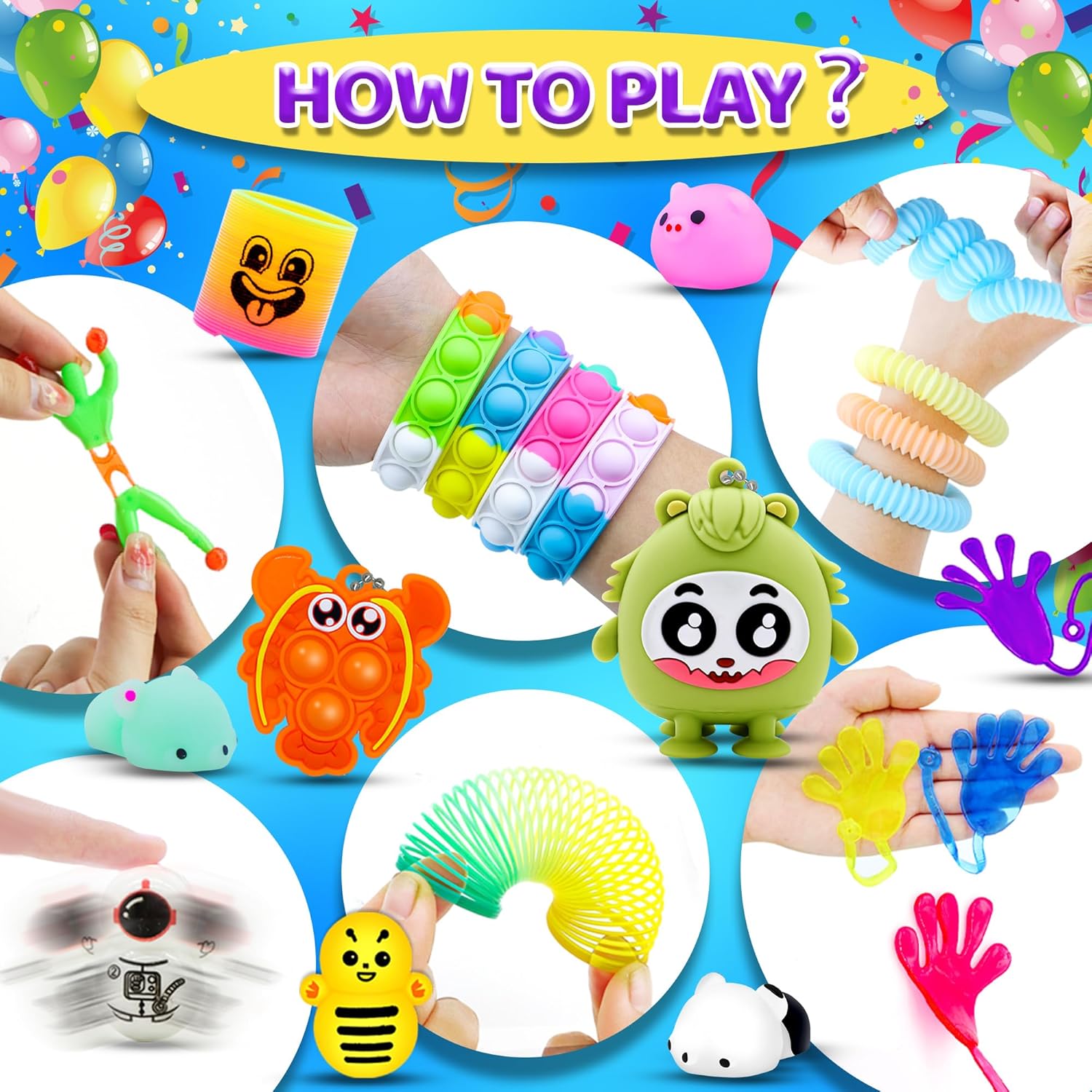 107Pcs Party Favors for Kids Fidget Toy Set