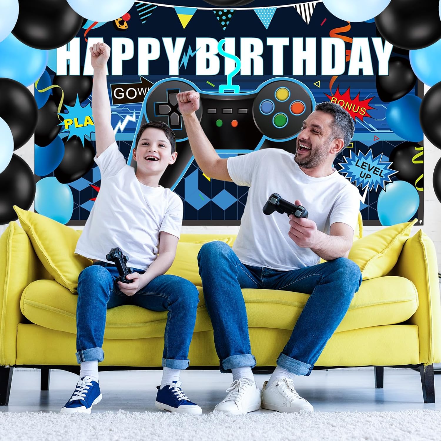 Skylety 34 Piece Gamer Birthday Party Decor Set